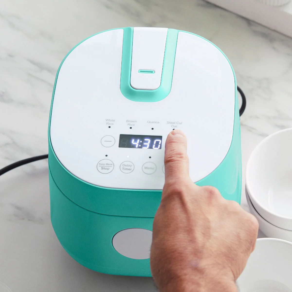 GreenLife 4-Cup Rice & Grains Cooker | Turquoise