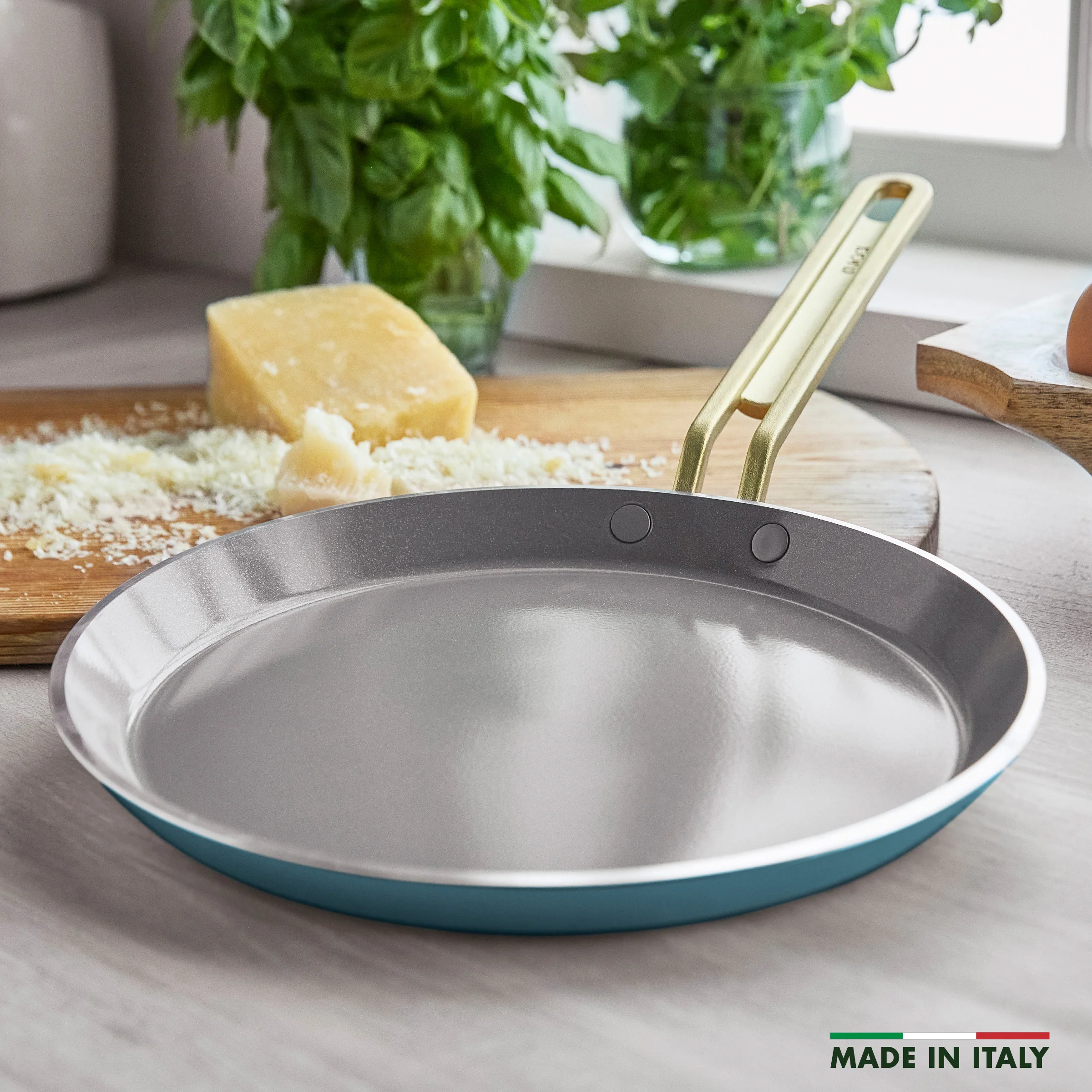 Stanley Tucci™ Ceramic Nonstick 10 Crepe and Omelette Pan | Venetian Teal