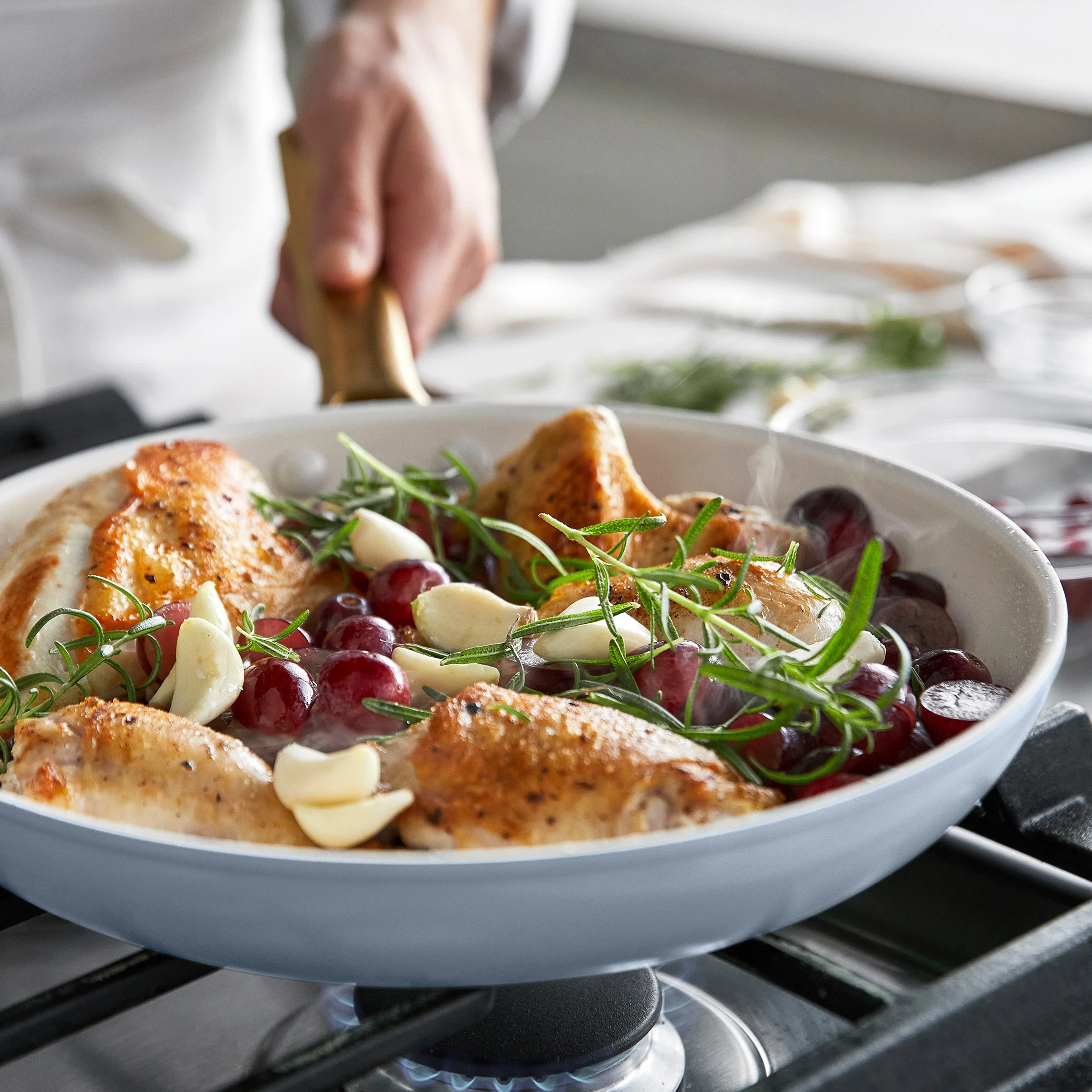 Reserve Pro Ceramic Nonstick 8, 10 and 12 Frypan Set | Glacier