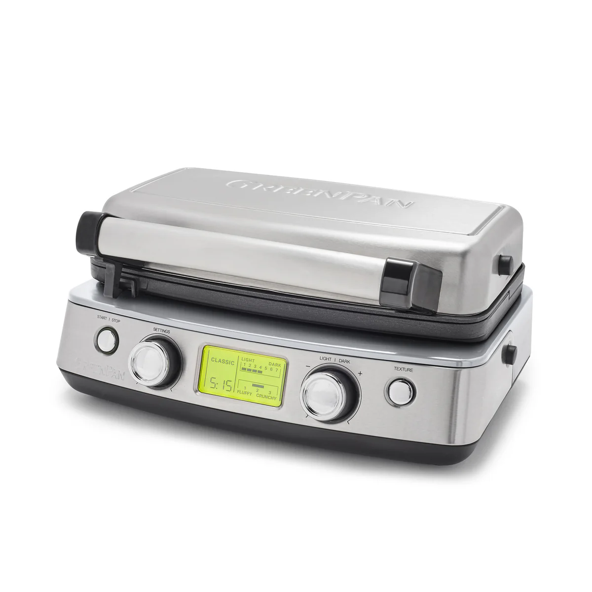 Elite Ceramic Nonstick 2-Square Waffle Maker | Premiere Stainless Steel