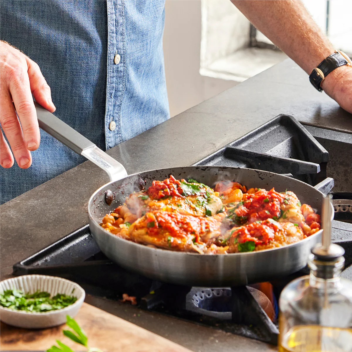 Bobby Flay by GreenPan PFAS-Free Nonstick Stainless Steel 8 and 10 Frypan Set