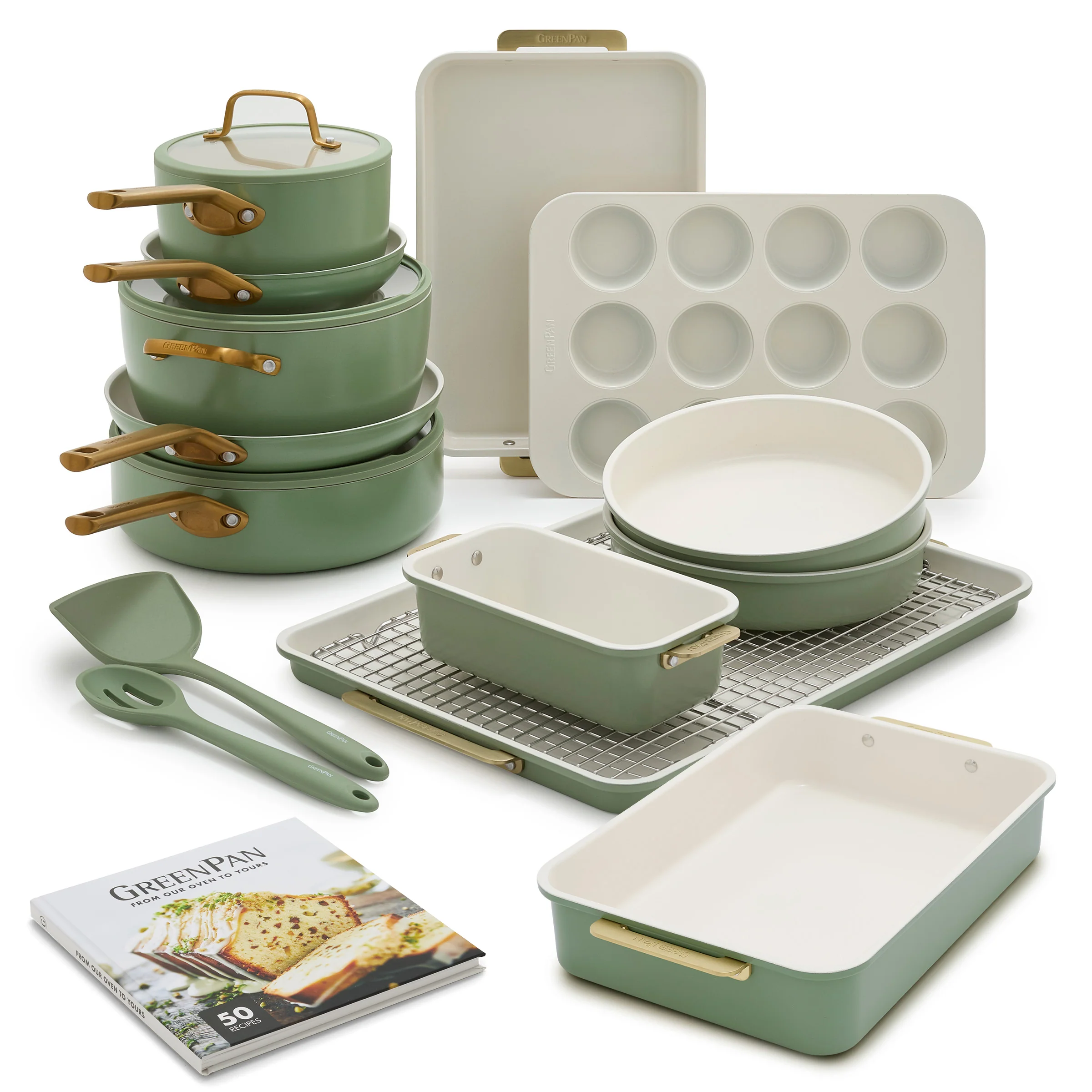 Reserve Pro 18-Piece Cookware & Bakeware Set | Sage