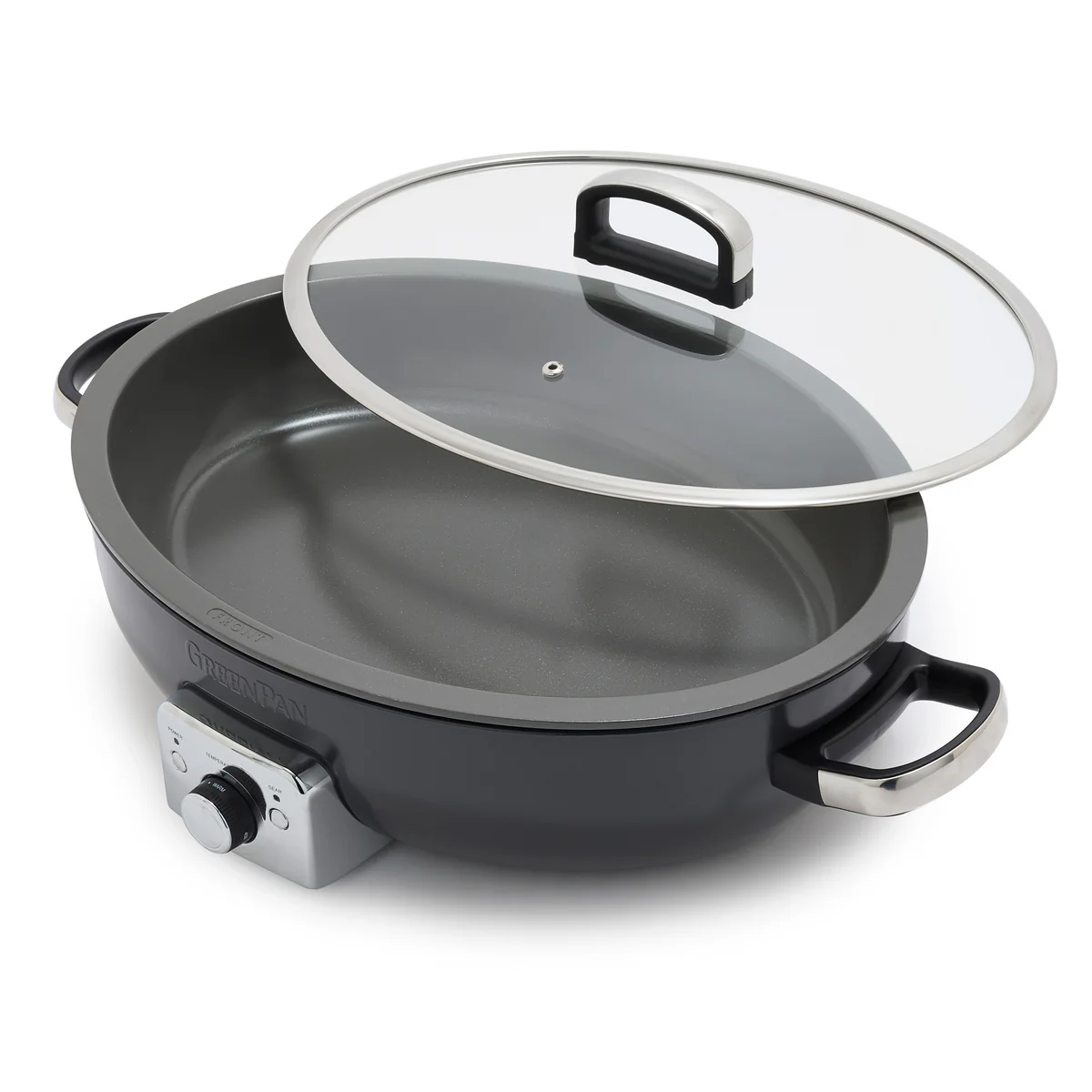 Elite 5.5-Quart Oval Electric Skillet | Graphite