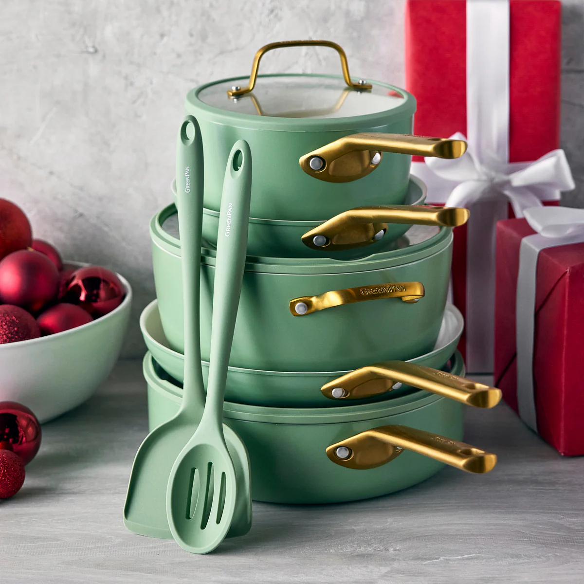 Reserve Pro Ceramic Nonstick 10-Piece Cookware Set | Sage