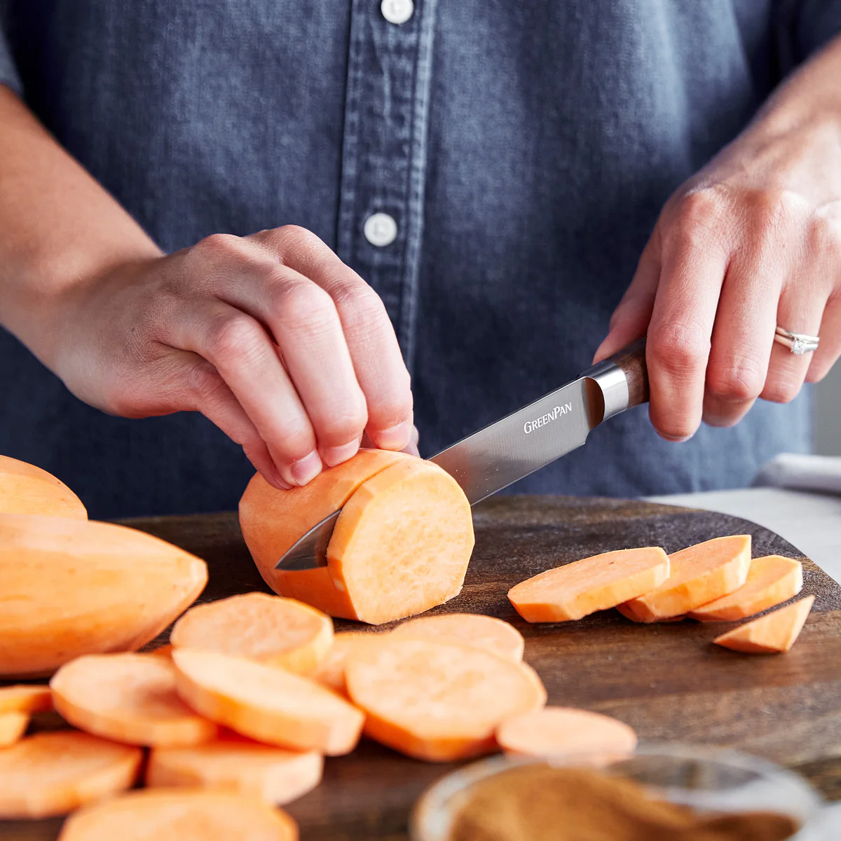 Premiere Titanium Cutlery 5 Utility Knife with Walnut Handle
