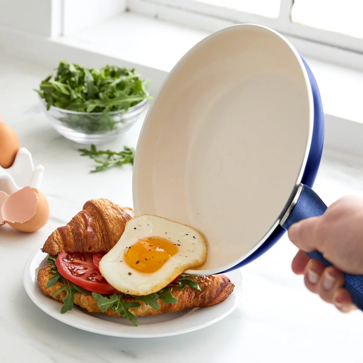 Rio Ceramic Nonstick 8 Frypan with Spatula | Navy