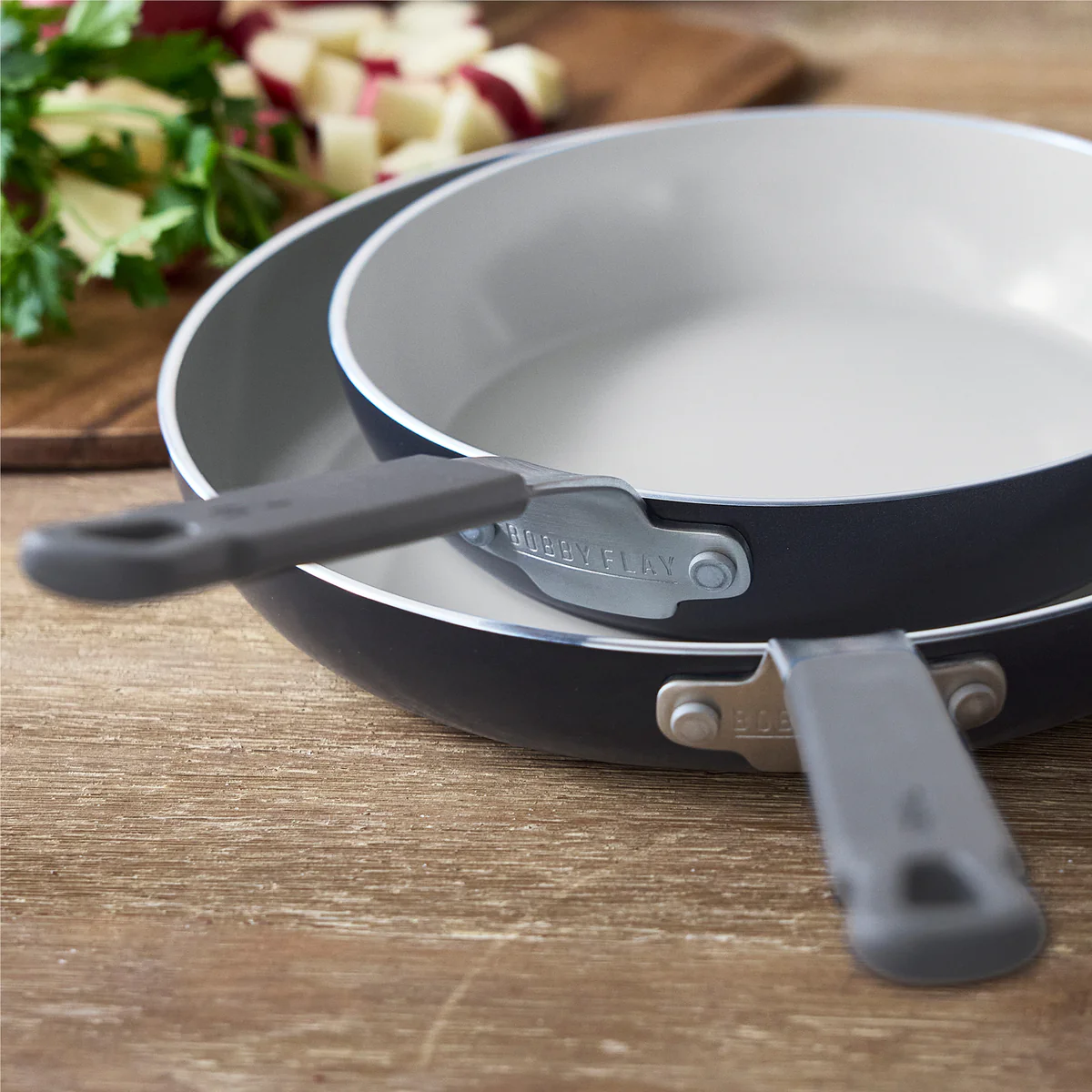 Bobby Flay by GreenPan Professional Ceramic Nonstick 8 and 10 Frypan Set | Graphite