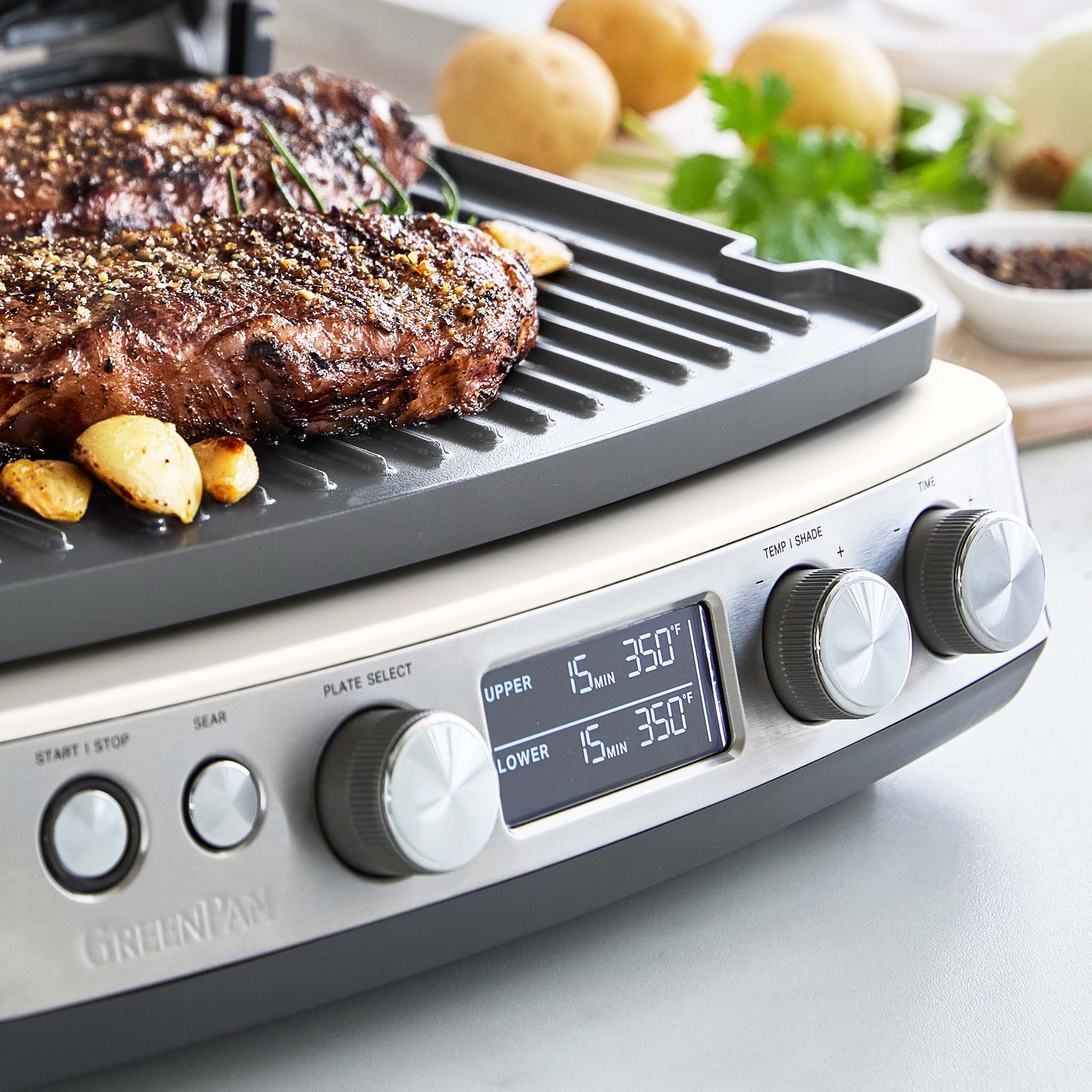 Elite Multi Grill & Griddle with Waffle Plates | Cloud Cream