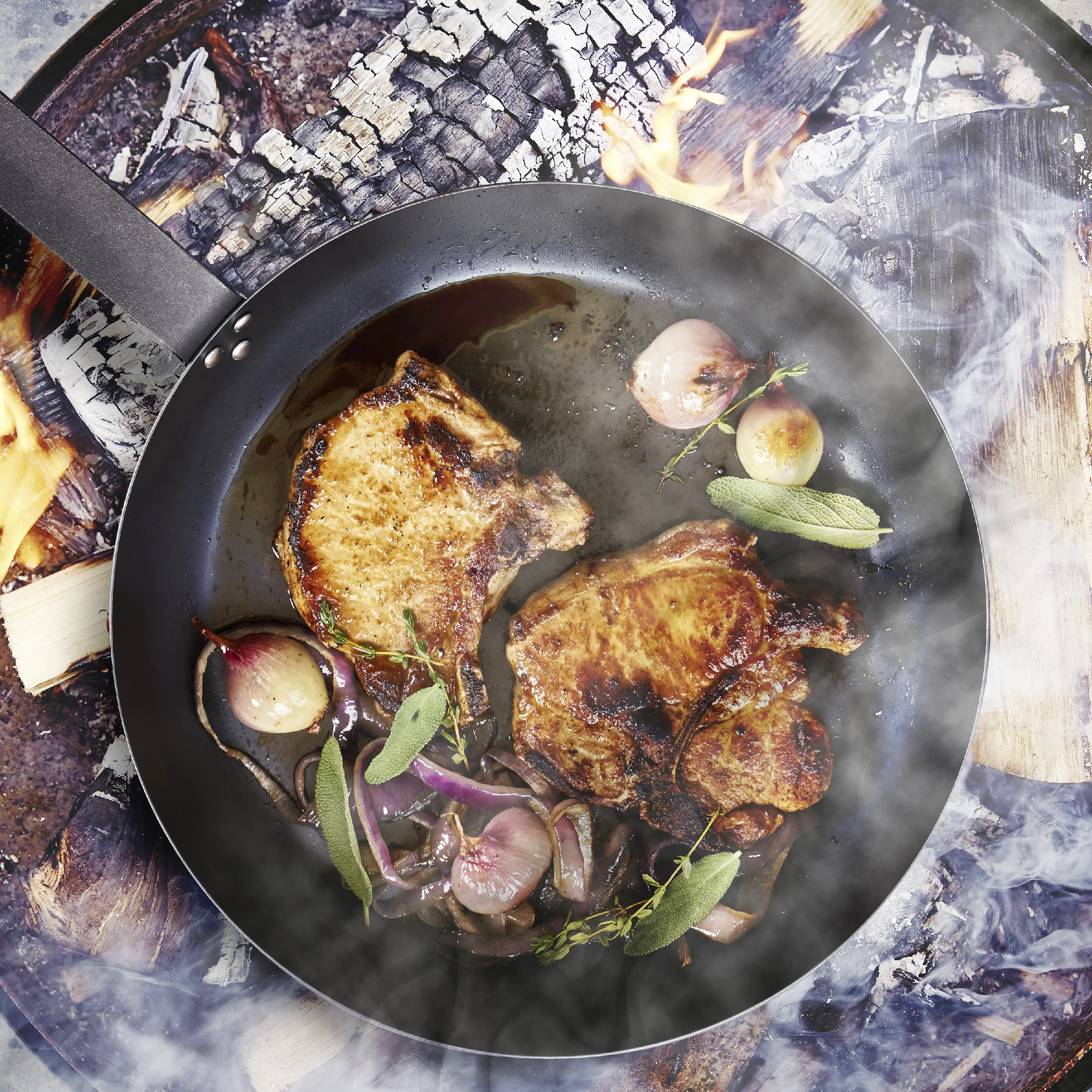 Bobby Flay by GreenPan 5-Piece Carbon Steel Set with Bobby at Home Cookbook