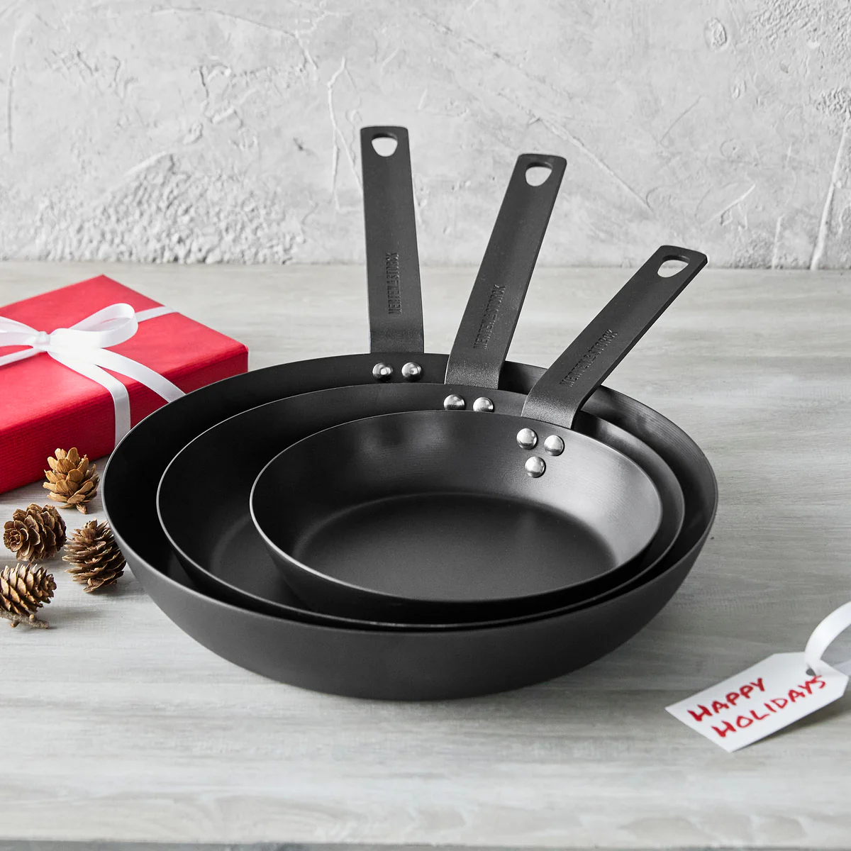 Merten & Storck Carbon Steel 8, 10 and 12 Frypan Set