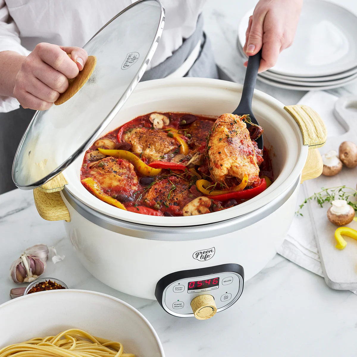 GreenLife Healthy 6-Quart Slow Cooker | Cream