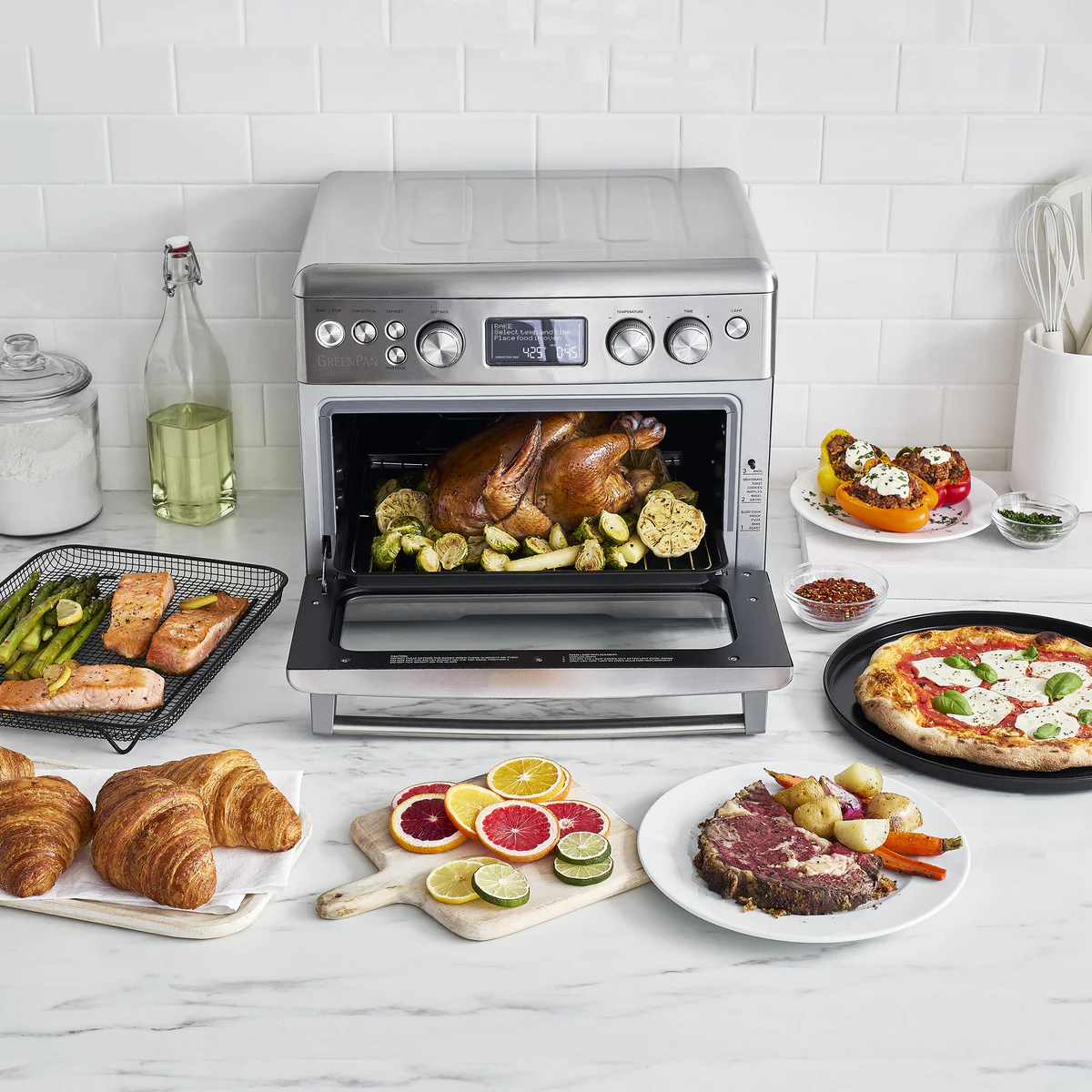 Elite Convection Air Fryer Toaster Oven | Premiere Stainless Steel
