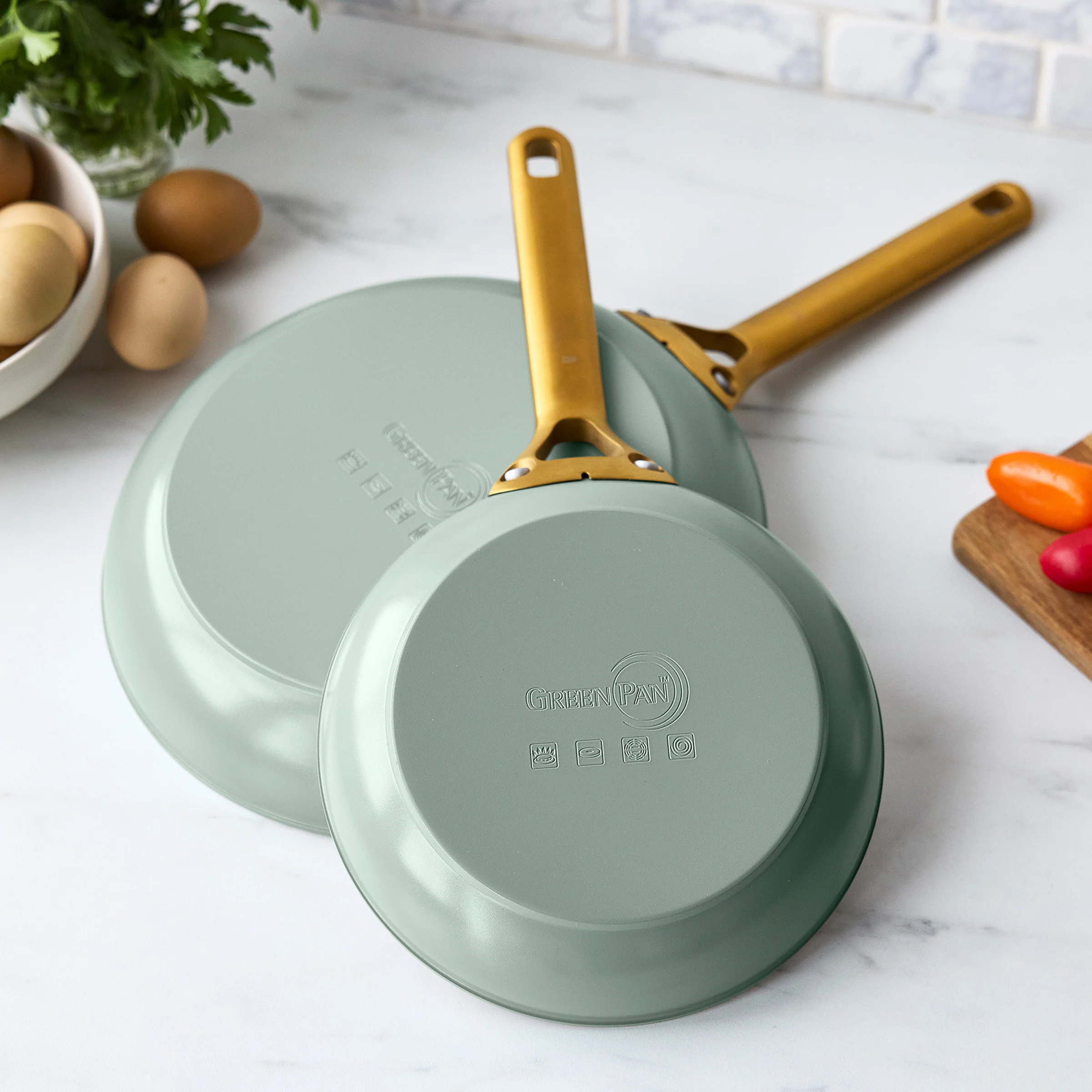 Reserve Pro Ceramic Nonstick 8, 10 and 12 Frypan Set | Moss