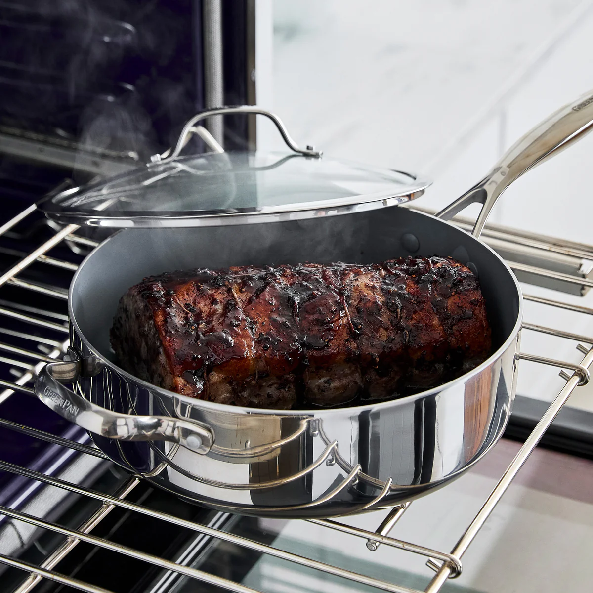 Valencia Pro Stainless Steel 5-Quart Sauté Pan with Lid