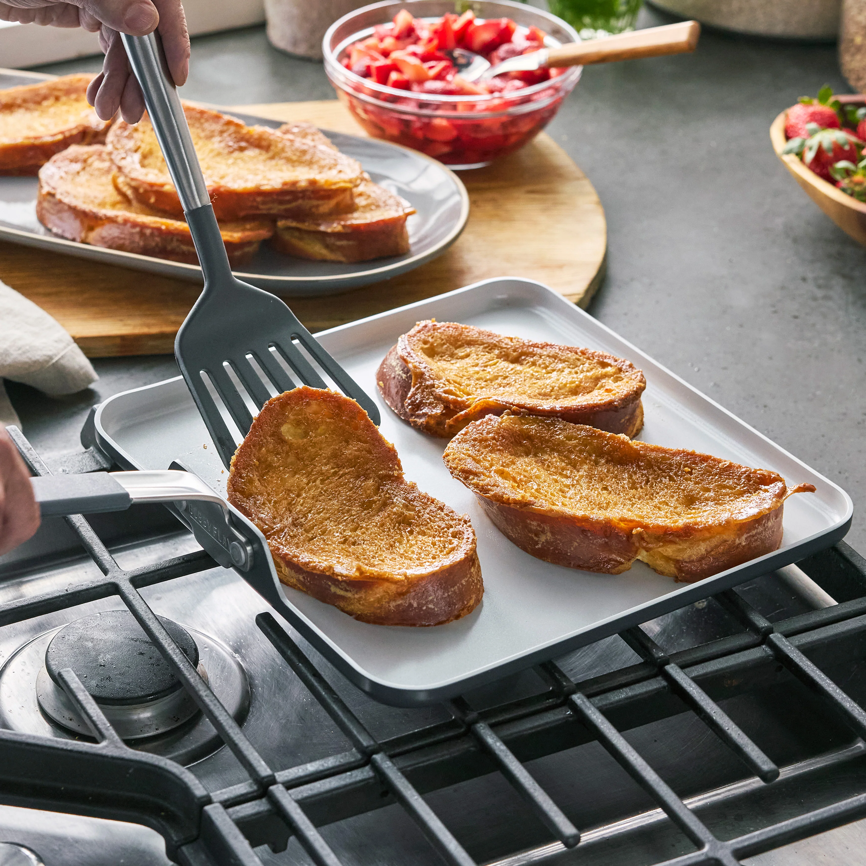 Bobby Flay by GreenPan Professional Ceramic Nonstick 11 Square Griddle | Graphite