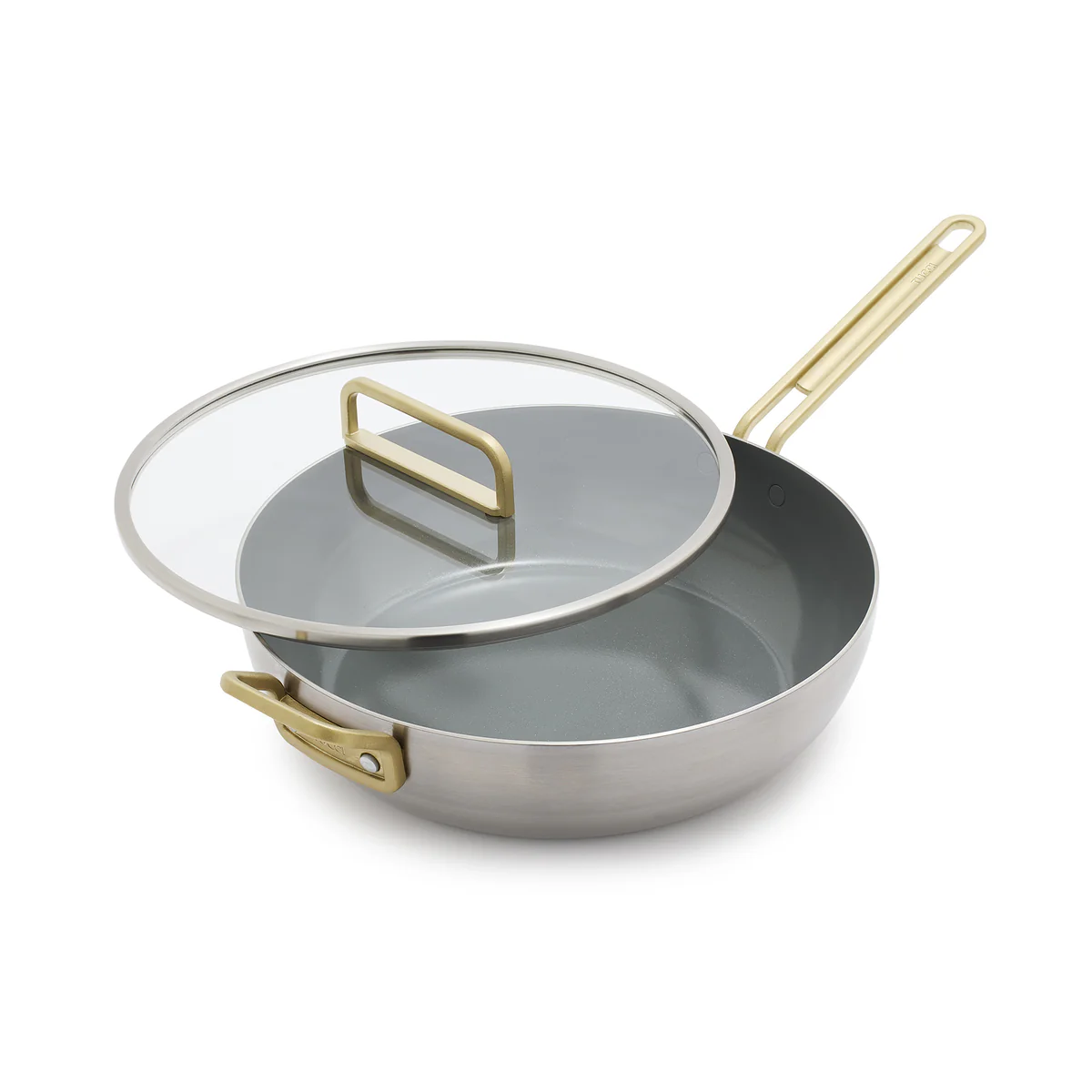 Stanley Tucci™ Stainless Steel Ceramic Nonstick 6.5-Quart Essential Stanley Pan with Lid | Champagne Handle