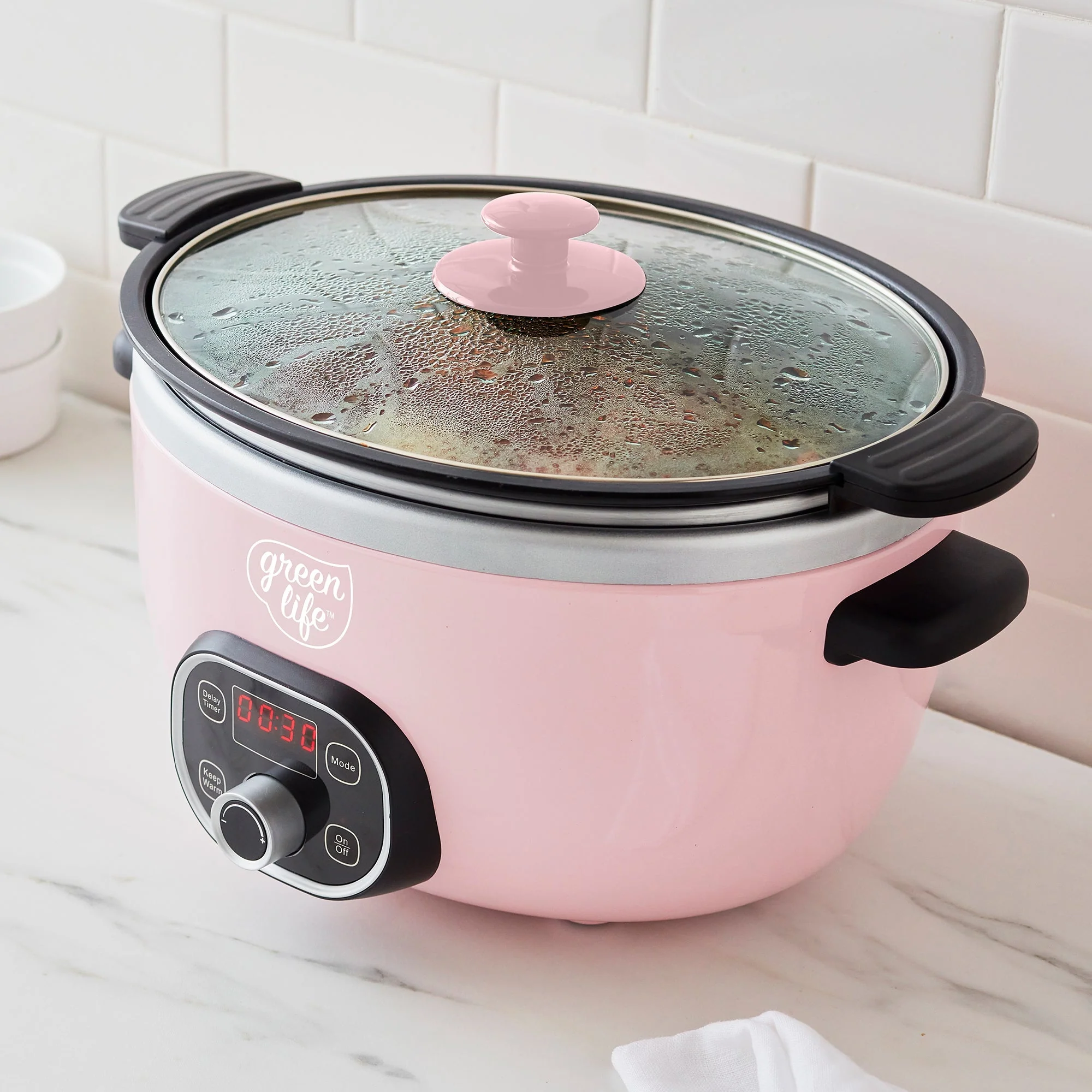 GreenLife Healthy 6-Quart Slow Cooker | Pink