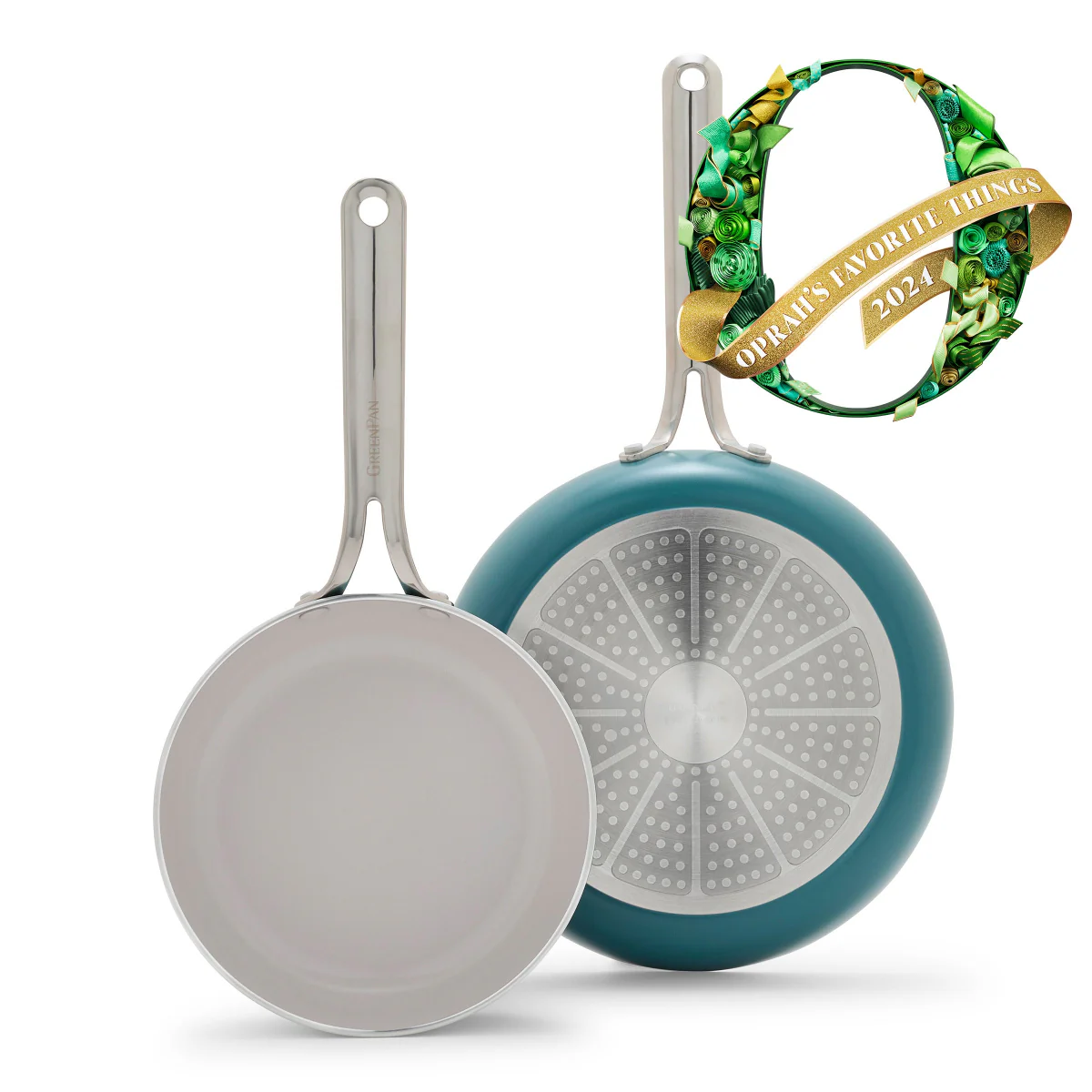 Nova Ceramic Nonstick 8 and 10 Frypan Set | Deep Teal