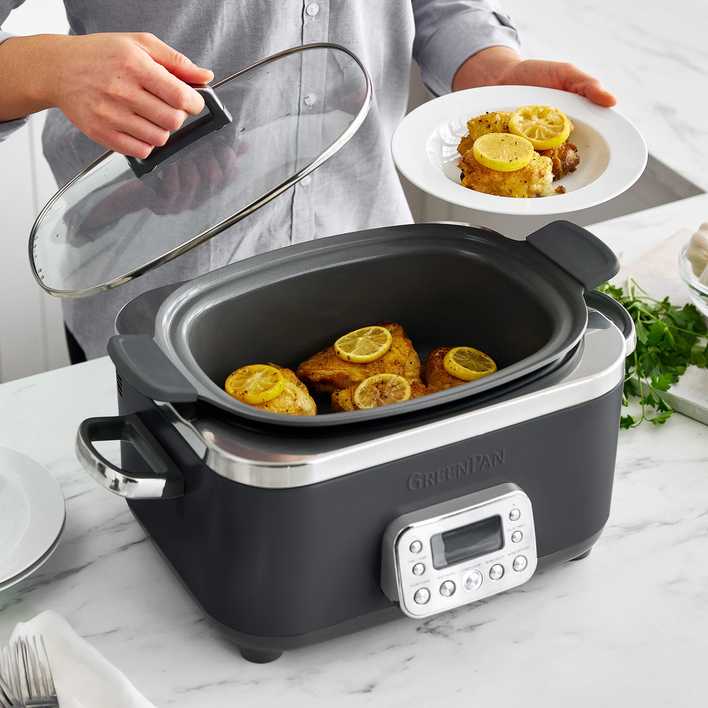 Elite 14-in-1 6-Quart Slow Cooker | Graphite