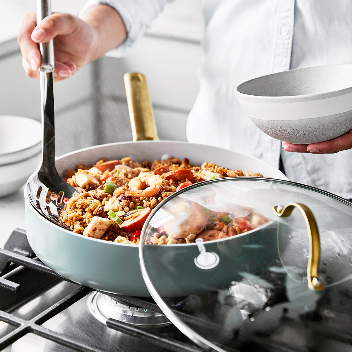 Reserve Ceramic Nonstick 8-Piece Cookware Set | Smoky Blue