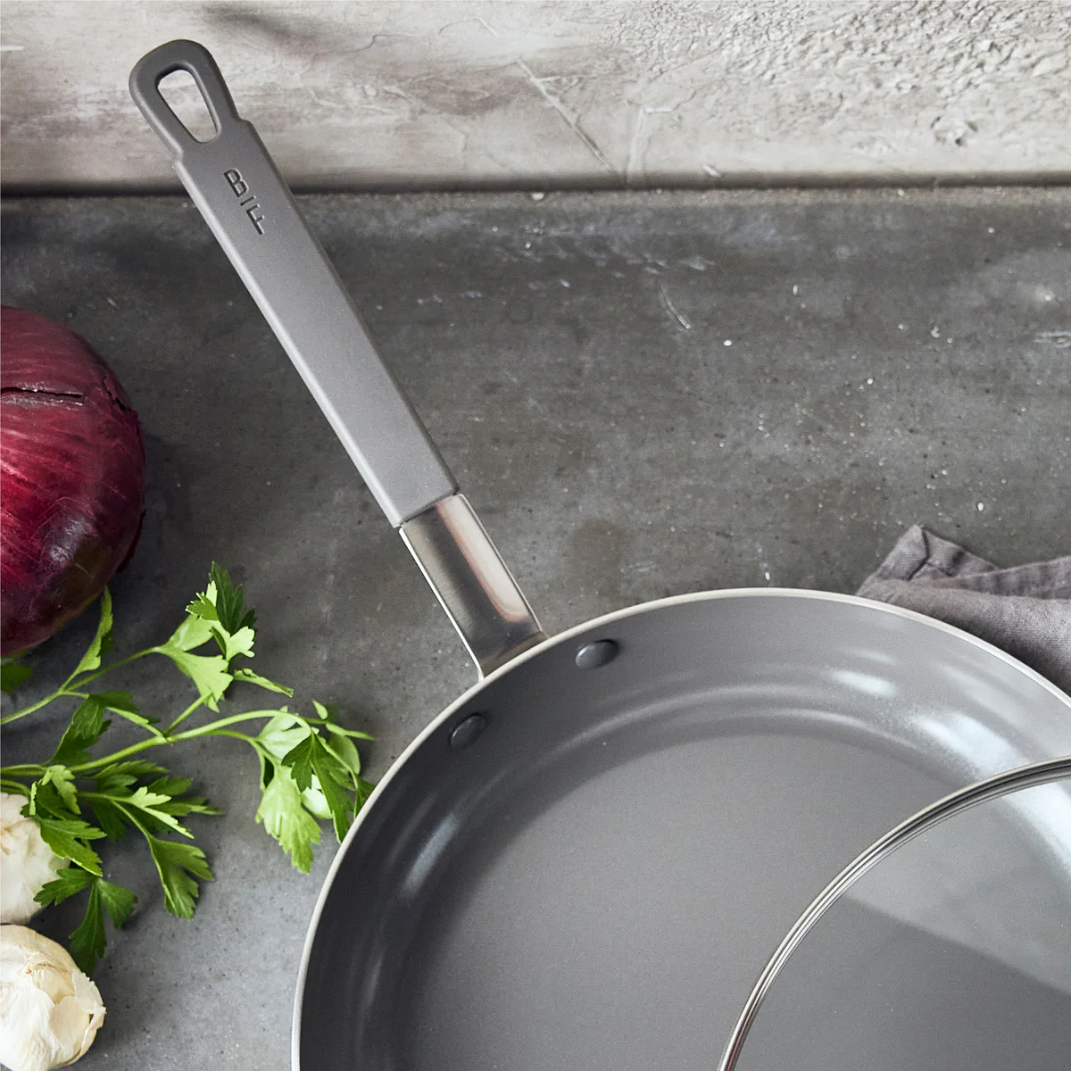 Bobby Flay by GreenPan PFAS-Free Nonstick Stainless Steel 12 Frypan with Lid