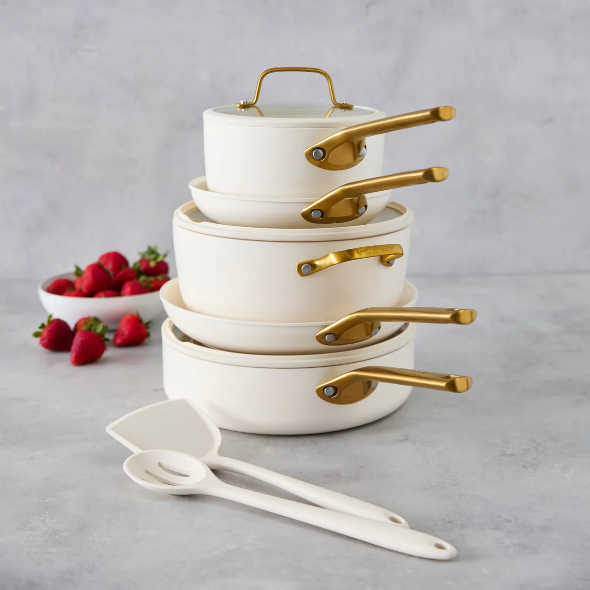 Reserve Pro Ceramic Nonstick 10-Piece Cookware Set | Cream