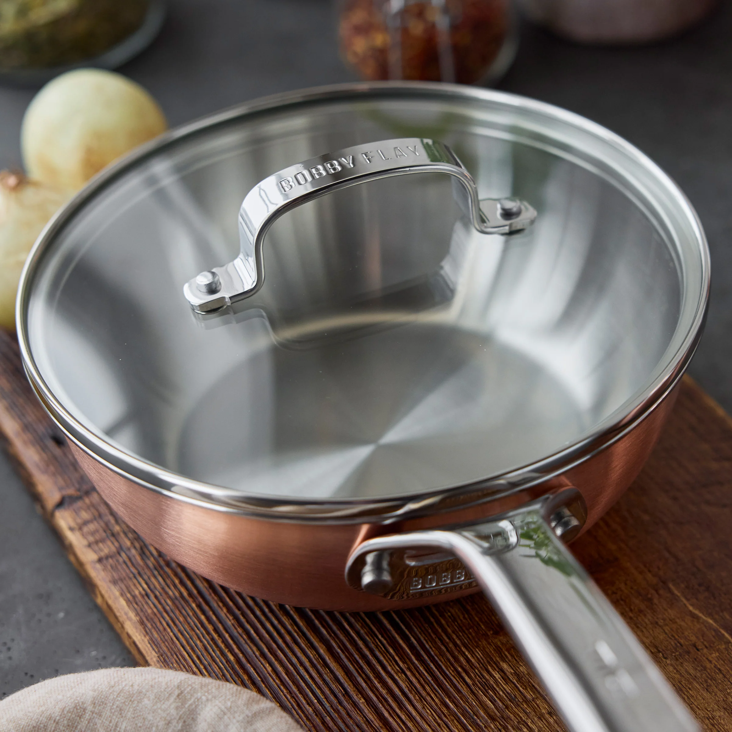 Bobby Flay by GreenPan Copper Clad 2-Quart Chef’s Pan with Lid