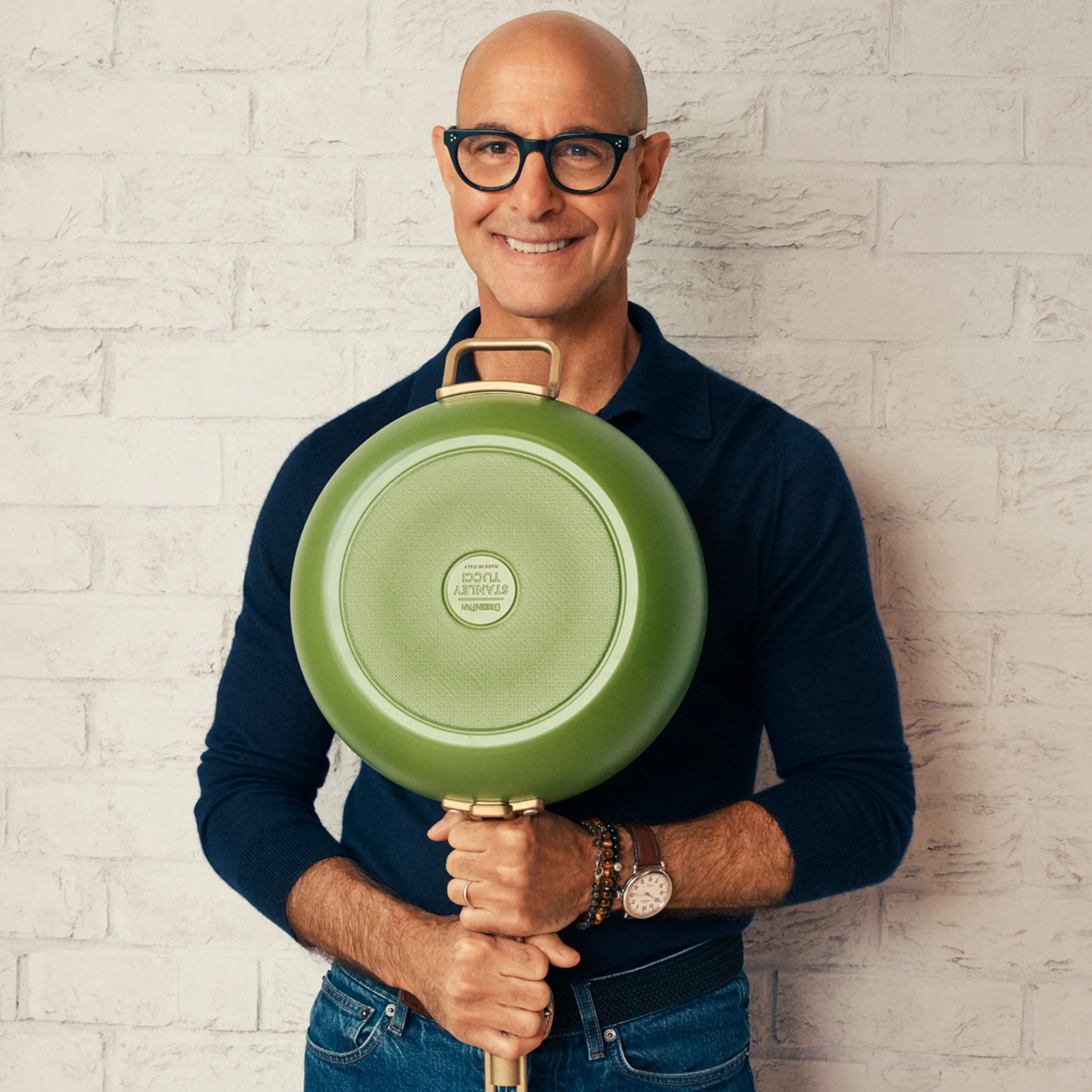 Stanley Tucci™ Ceramic Nonstick 12 Frypan with Lid | Tuscan Olive