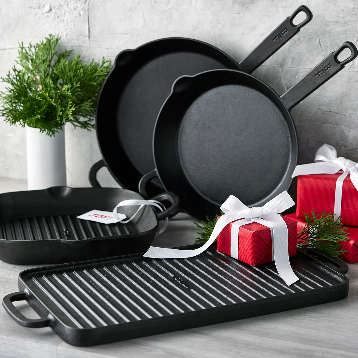 Bobby Flay by GreenPan 6-Piece Cast Iron Set with Bobby at Home Cookbook