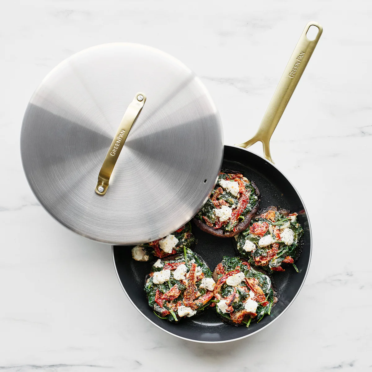 GP5 Stainless Steel 12 Frypan with Lid | Champagne Handles