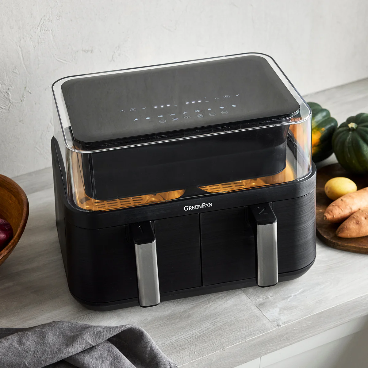 Bistro 10-Quart 360˚ Clear View Double Air Fryer