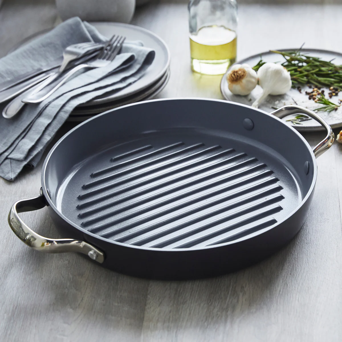 Valencia Pro Ceramic Nonstick 11 Round Grill Pan