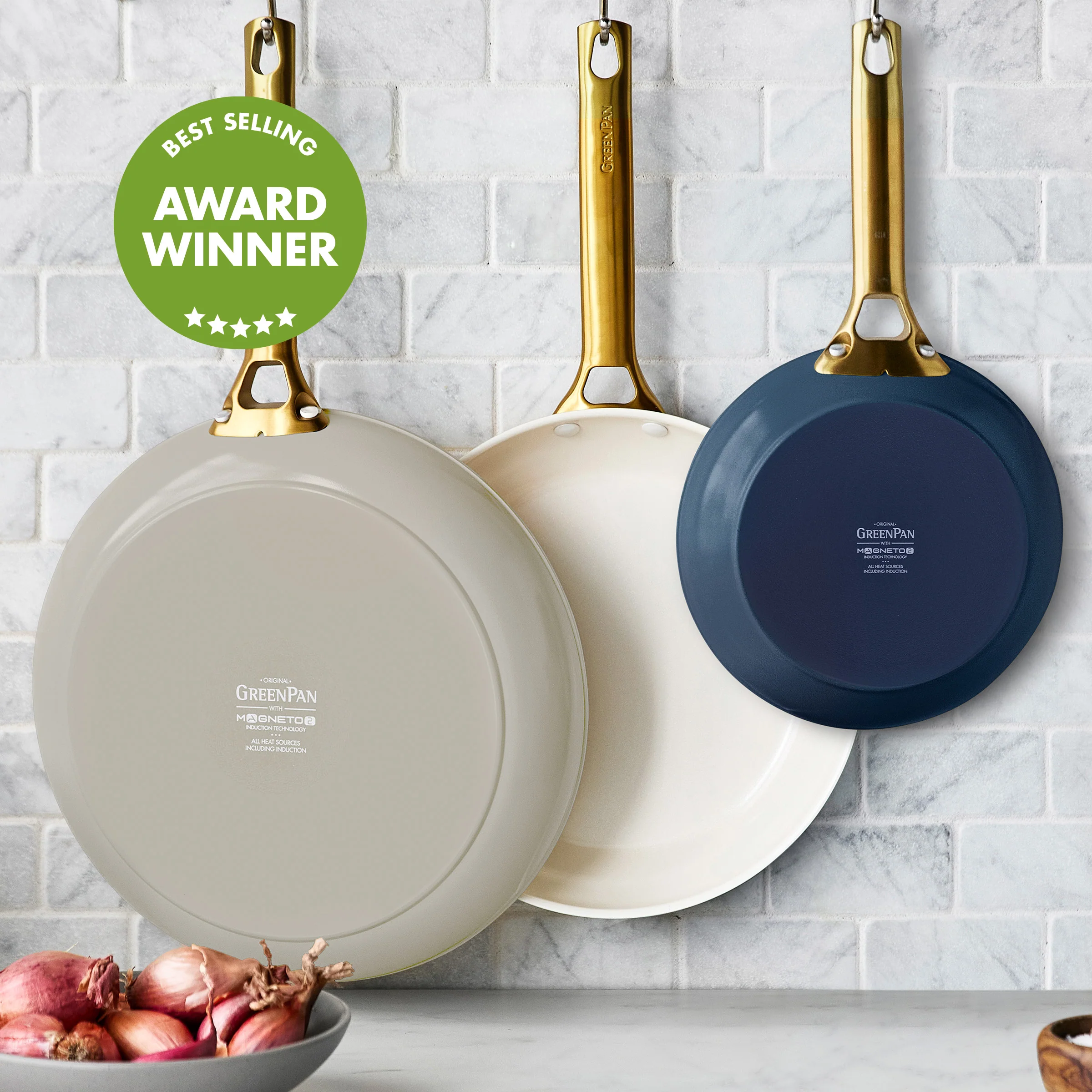 Reserve Ceramic Nonstick 8, 10 and 12 Frypan Set | Multicolor