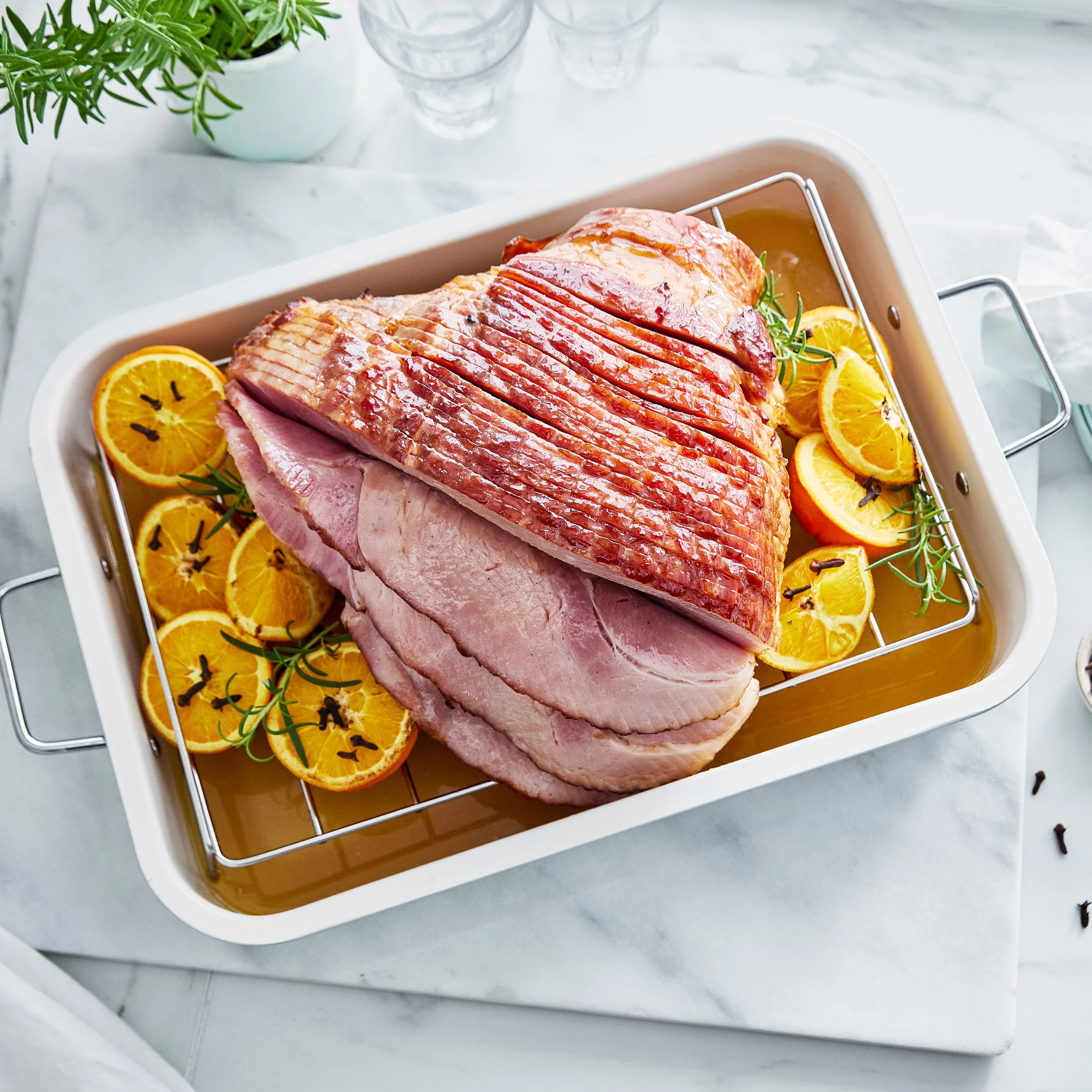 GreenLife Roaster With Stainless Steel Rack | Pink