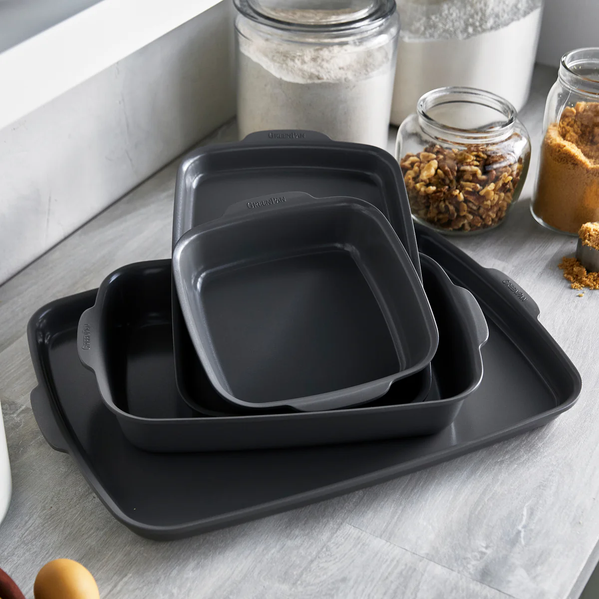 Premiere Ovenware Ceramic Nonstick 4-Piece Set | Gray
