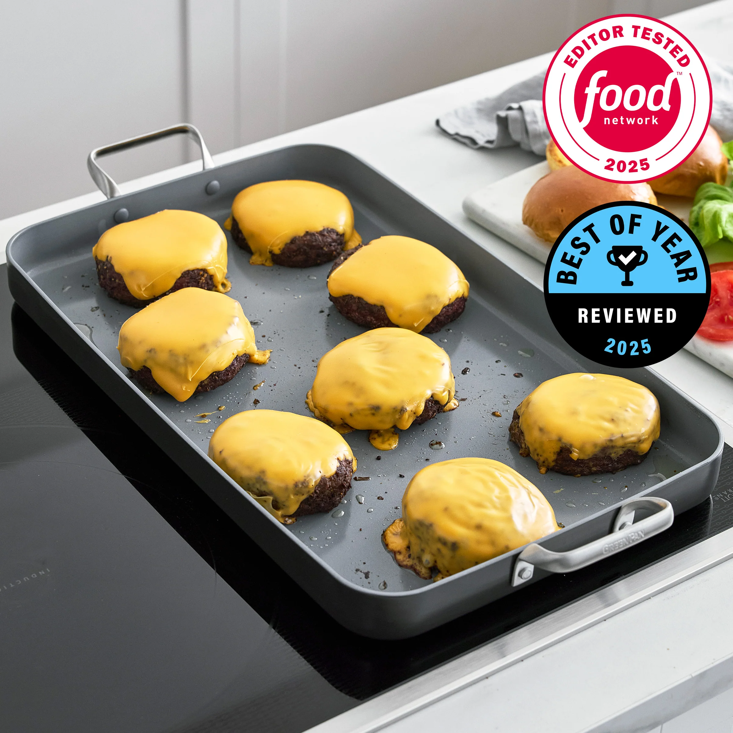 Valencia Pro Ceramic Nonstick 18 x 11 Double Burner Griddle