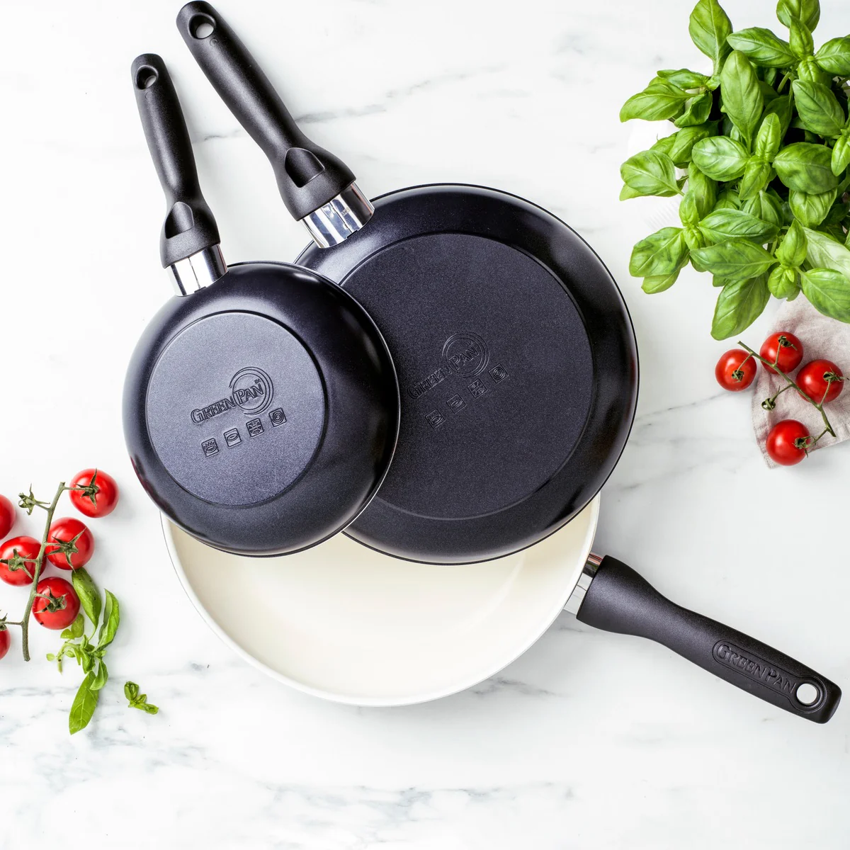 Rio Ceramic Nonstick 7, 9.5 and 11 Frypan Set | Black