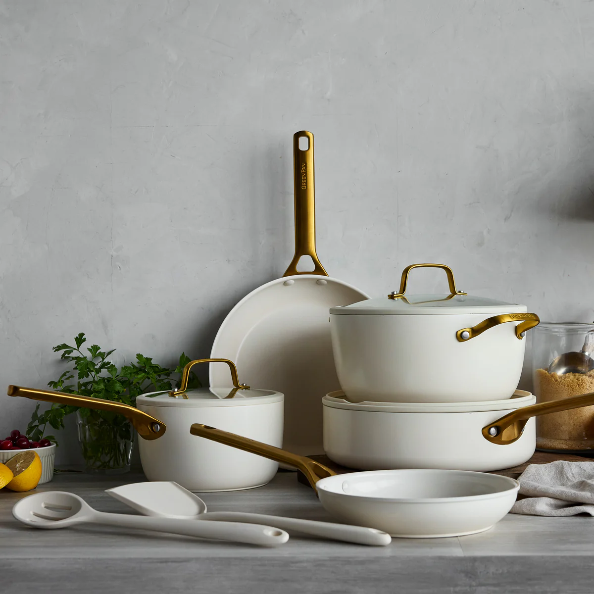 Reserve Pro Ceramic Nonstick 10-Piece Cookware Set | Cream