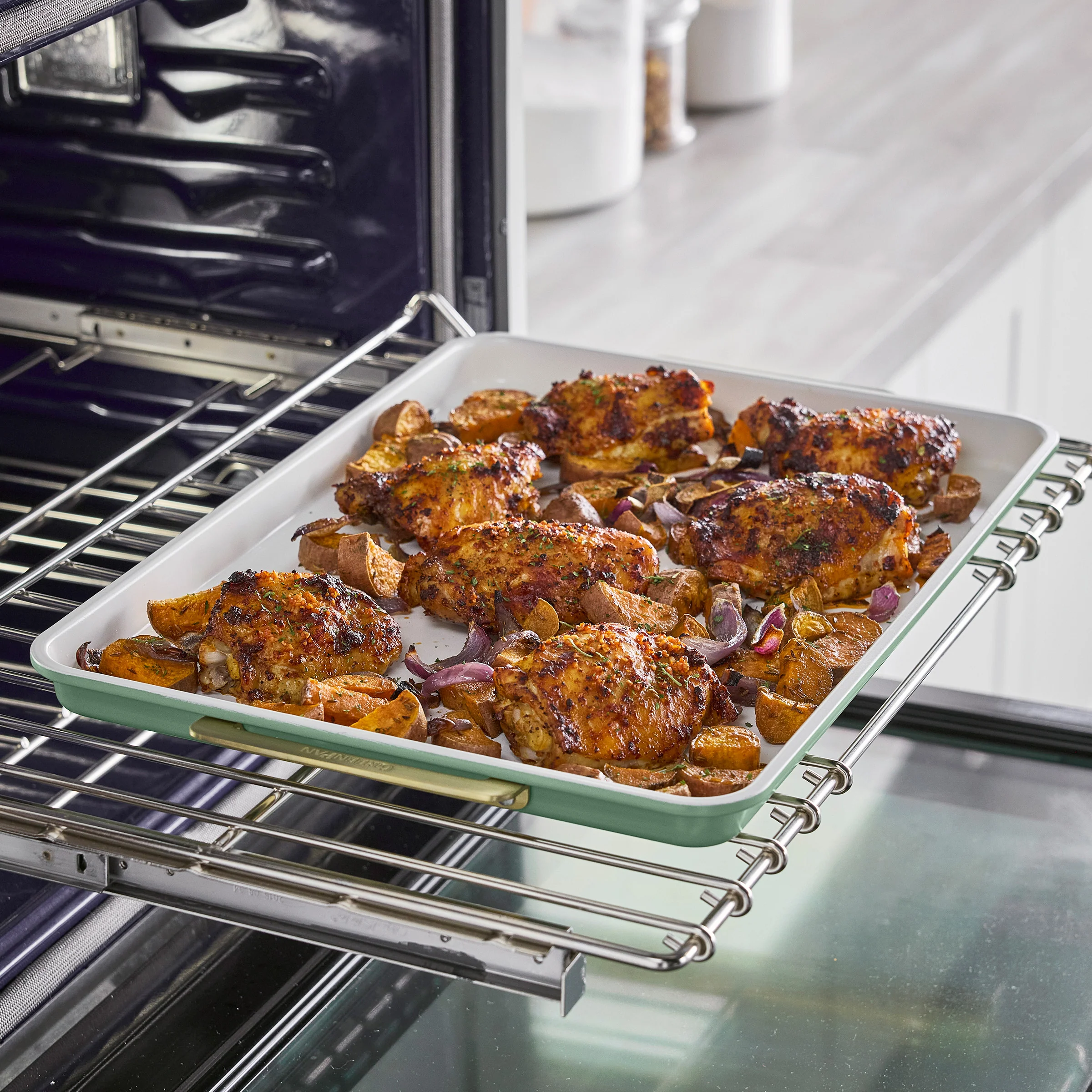 Reserve Bakeware 2-Piece 13 x 18 Half Sheet Pan Set | Sage