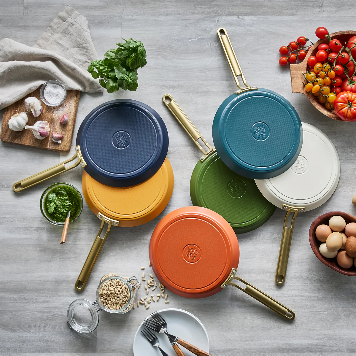 Stanley Tucci™ Ceramic Nonstick 10 Crepe and Omelette Pan | Tuscan Olive