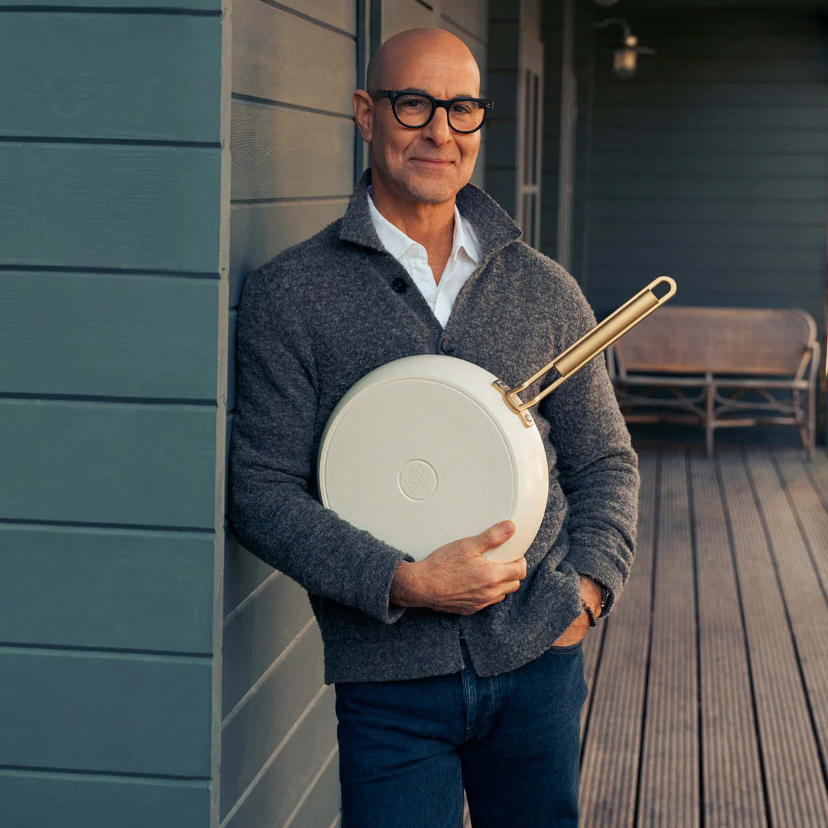 Stanley Tucci™ Ceramic Nonstick 8, 10 and 12 Frypan Set | Carrara White