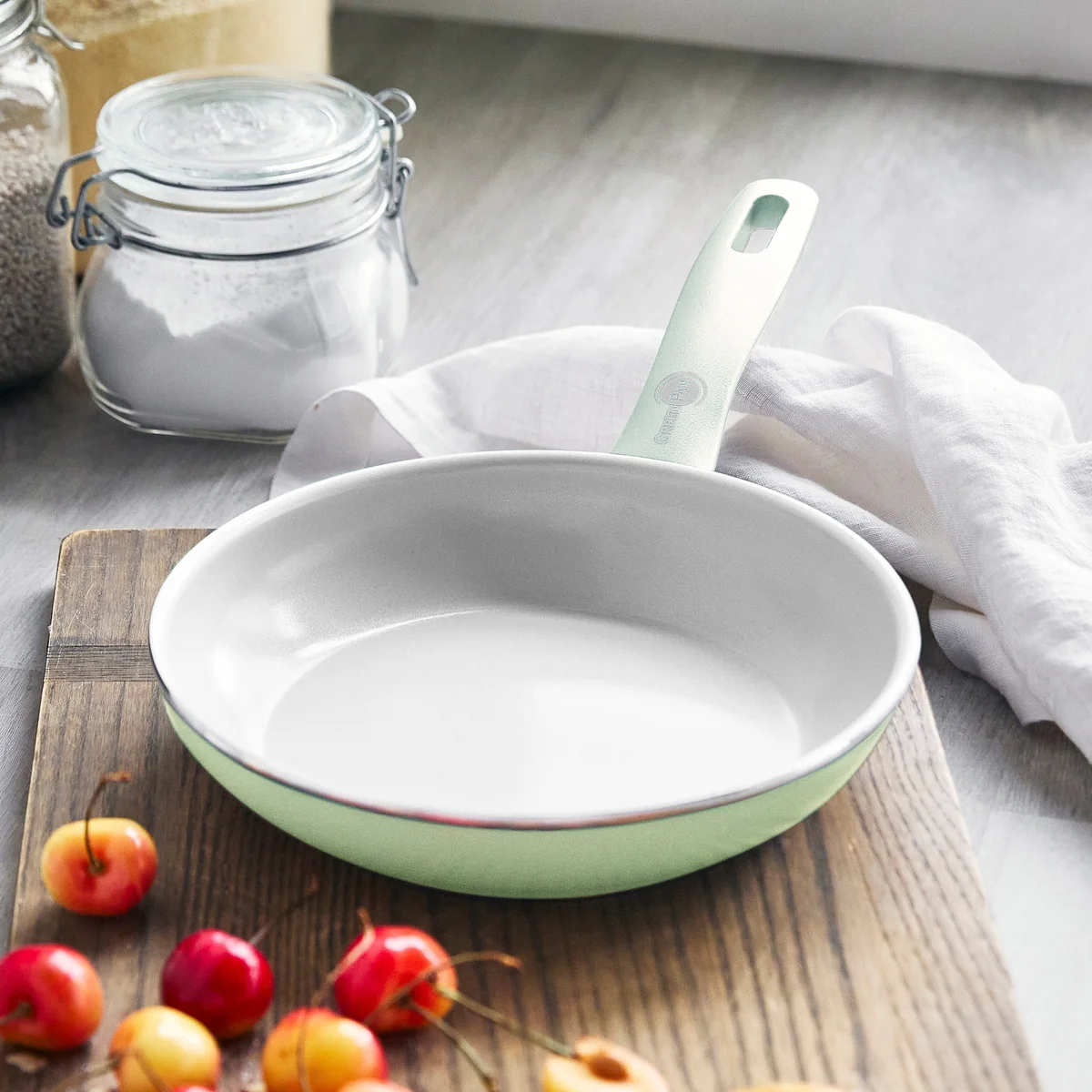 Dover Ceramic Nonstick 8 and 10 Frypan Set | Pastel Green