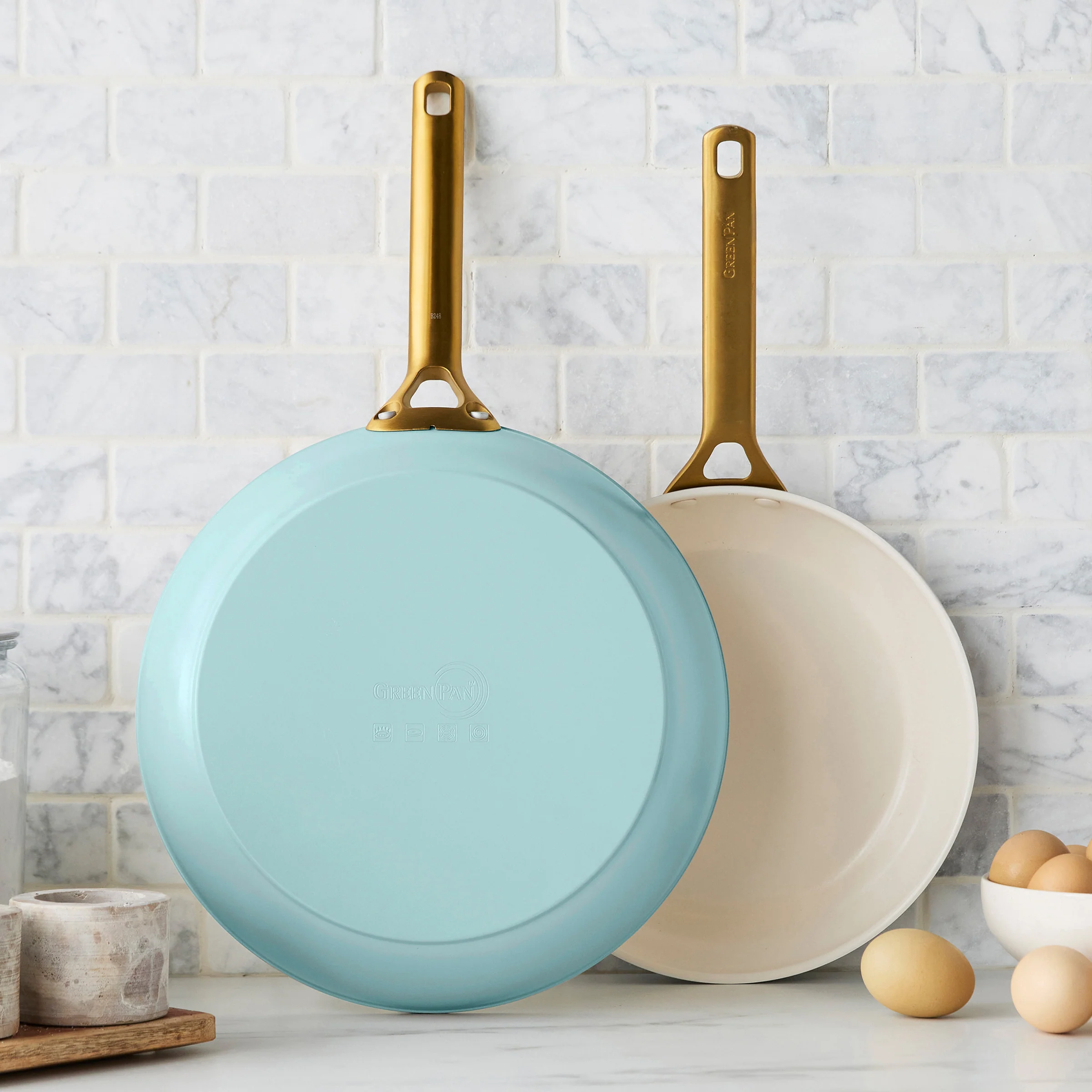 Reserve Pro Ceramic Nonstick 10 and 12 Frypan Set | Seaside