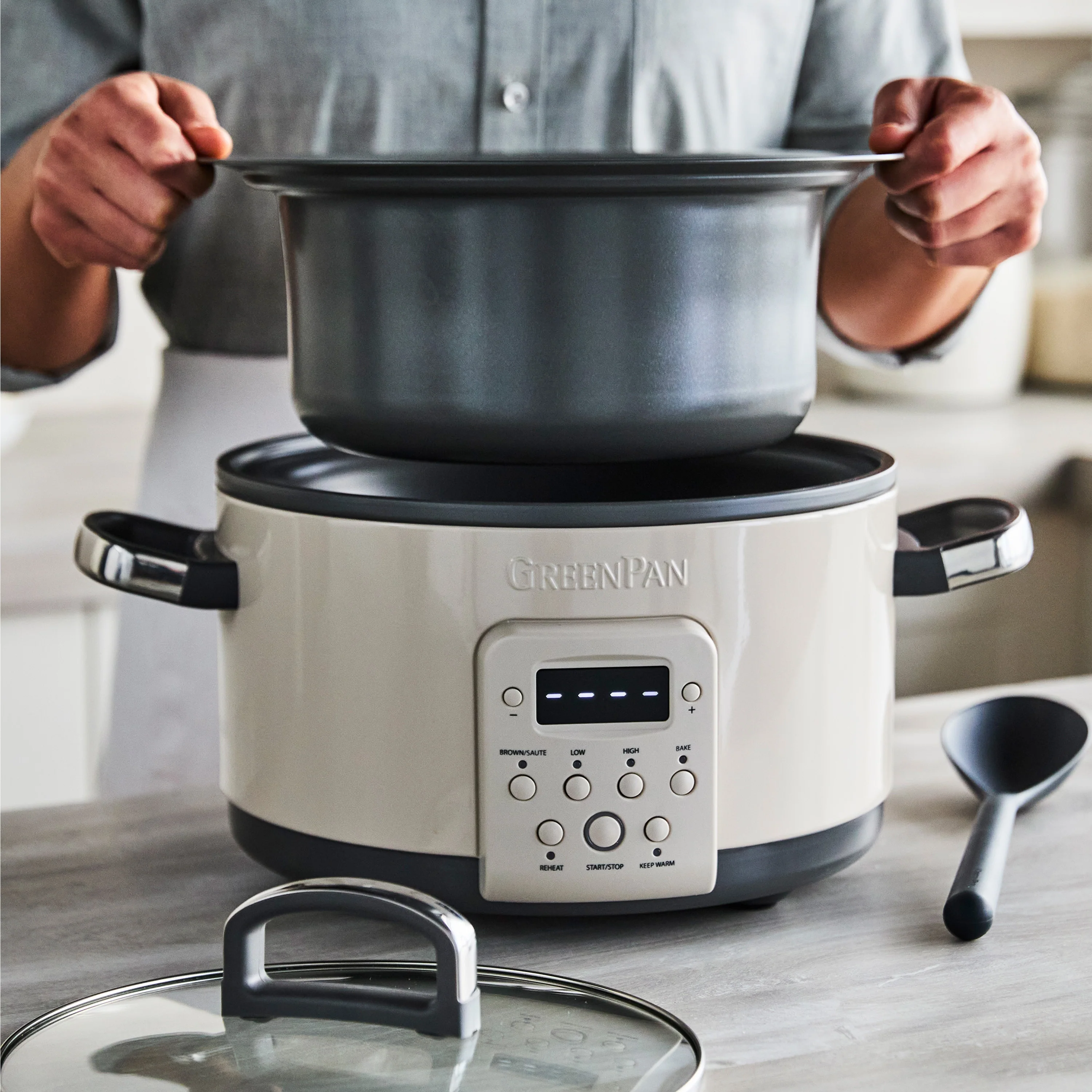 Bistro 4-Quart Slow Cooker with In-Pot Browning | Macadamia