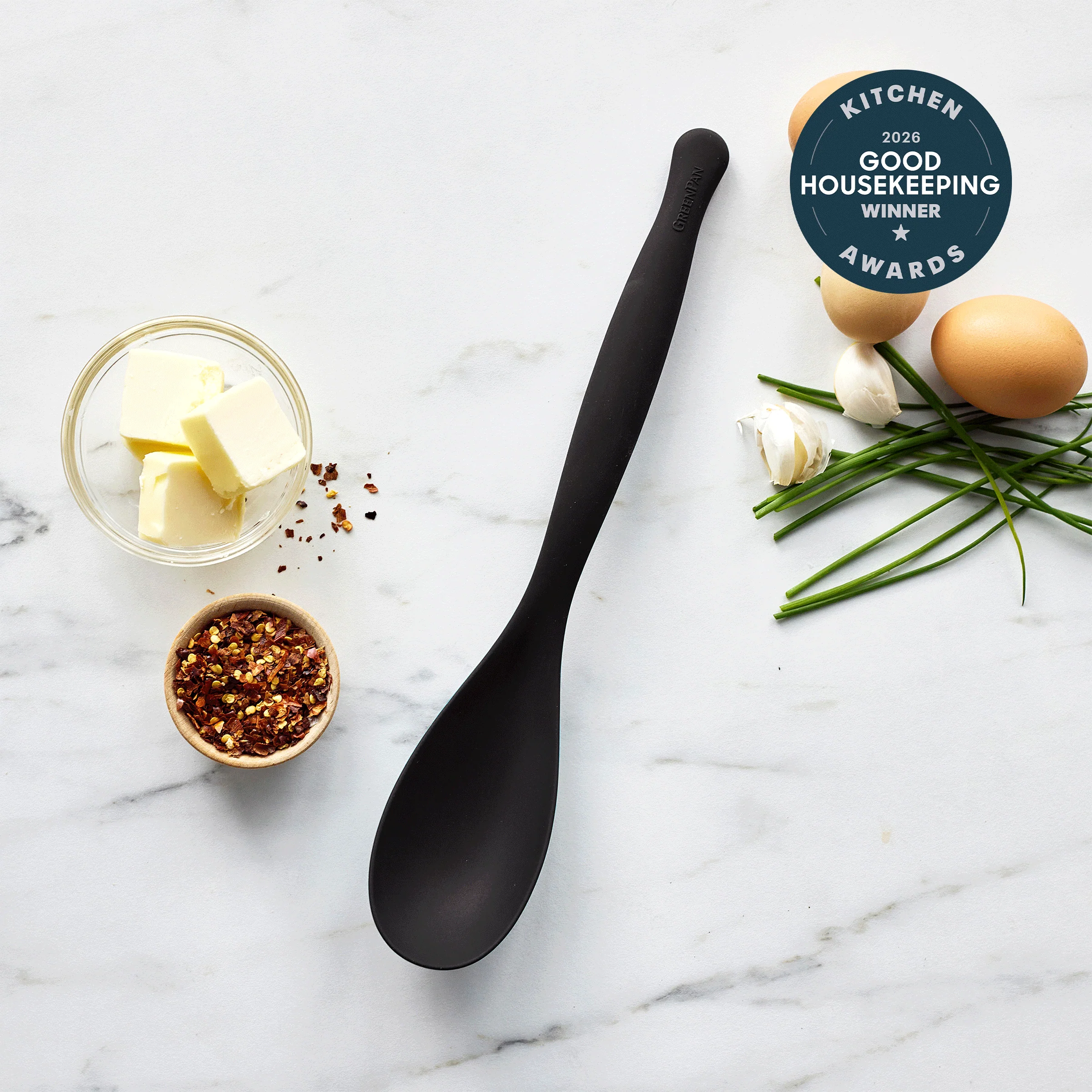 Premiere Silicone Solid Spoon | Black