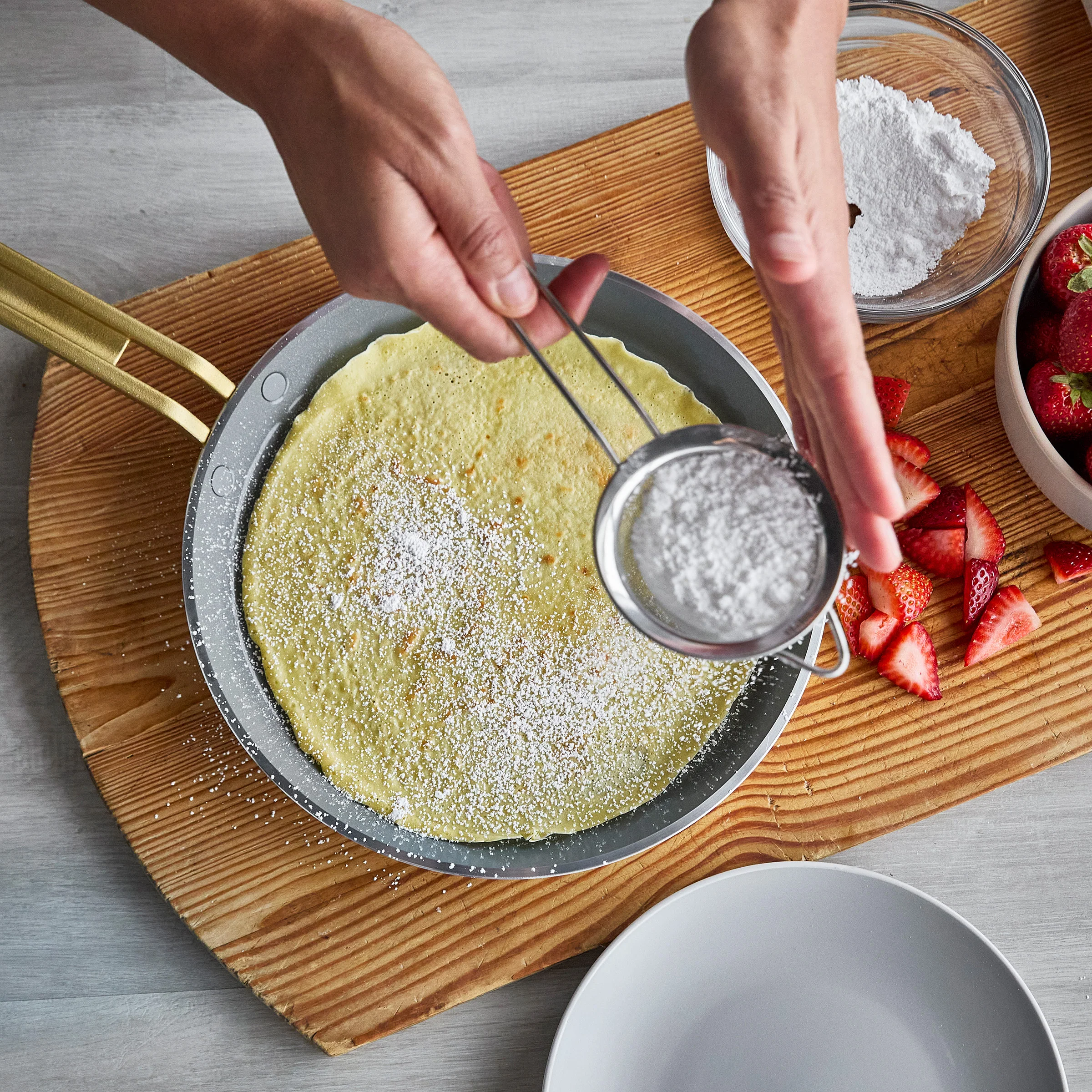 Stanley Tucci™ Ceramic Nonstick 10 Crepe and Omelette Pan | Carrara White