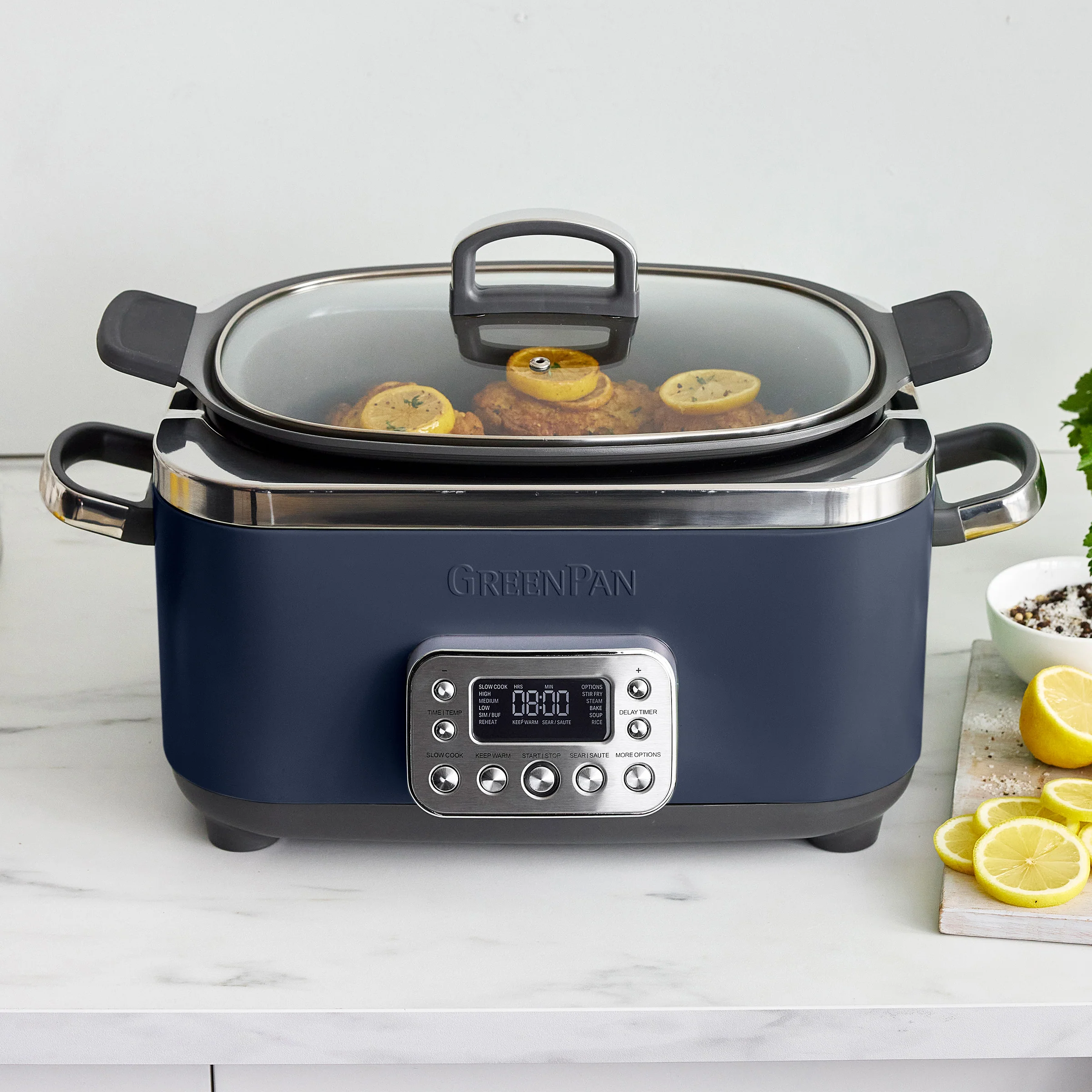 Elite 14-in-1 6-Quart Slow Cooker | Oxford Blue