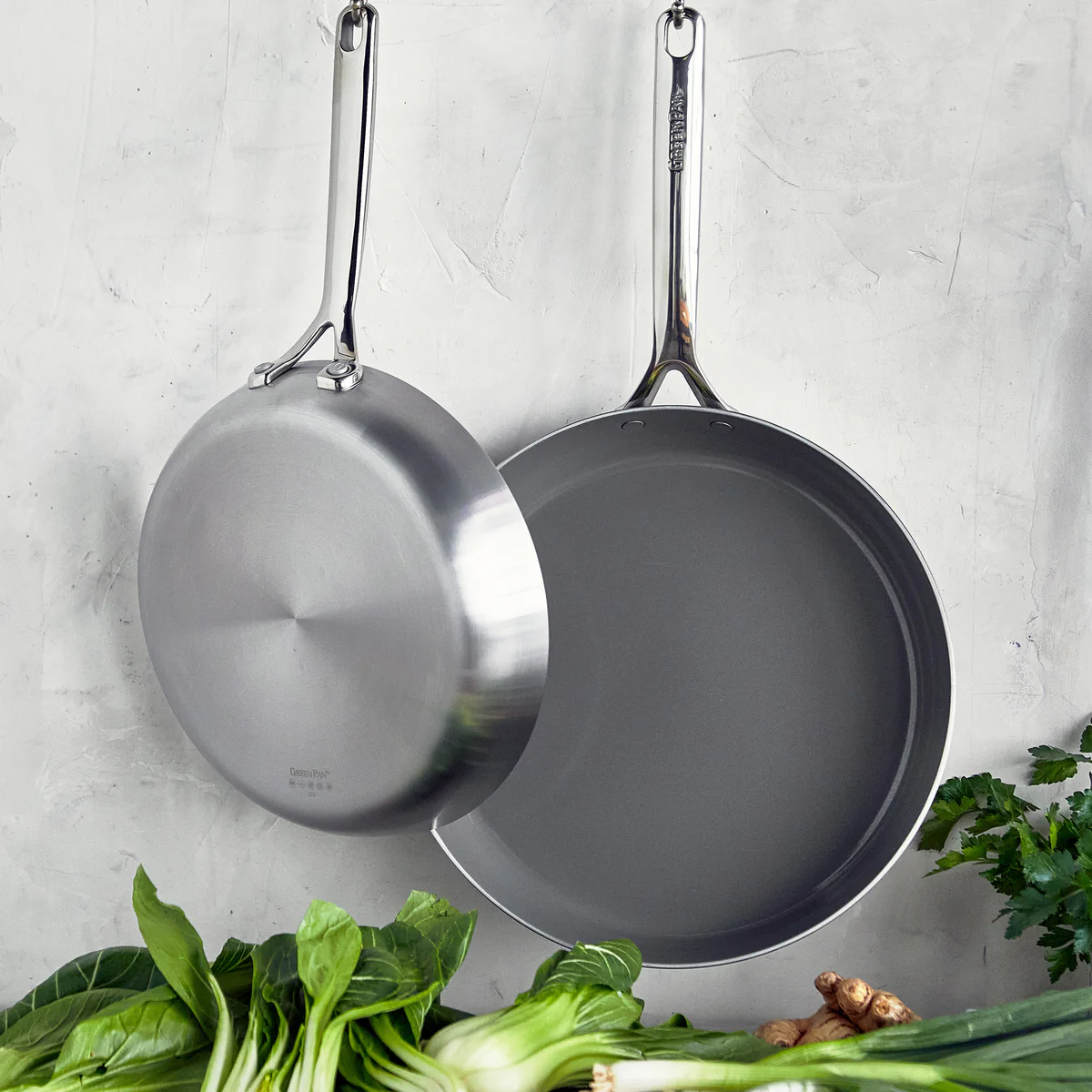 GP5 Stainless Steel 10 and 12 Frypan Set | Mirror Handles