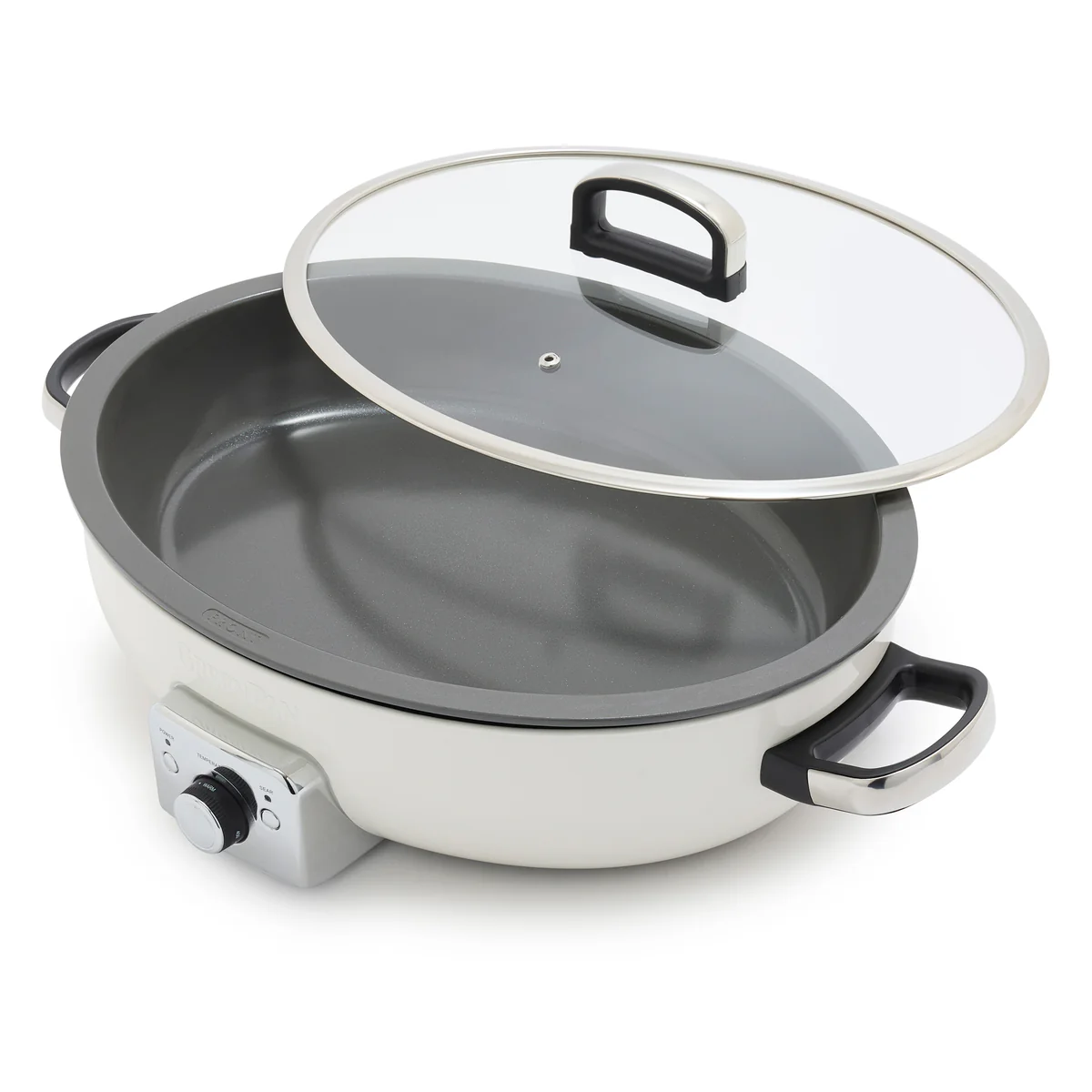 Elite 5.5-Quart Oval Electric Skillet | Cream