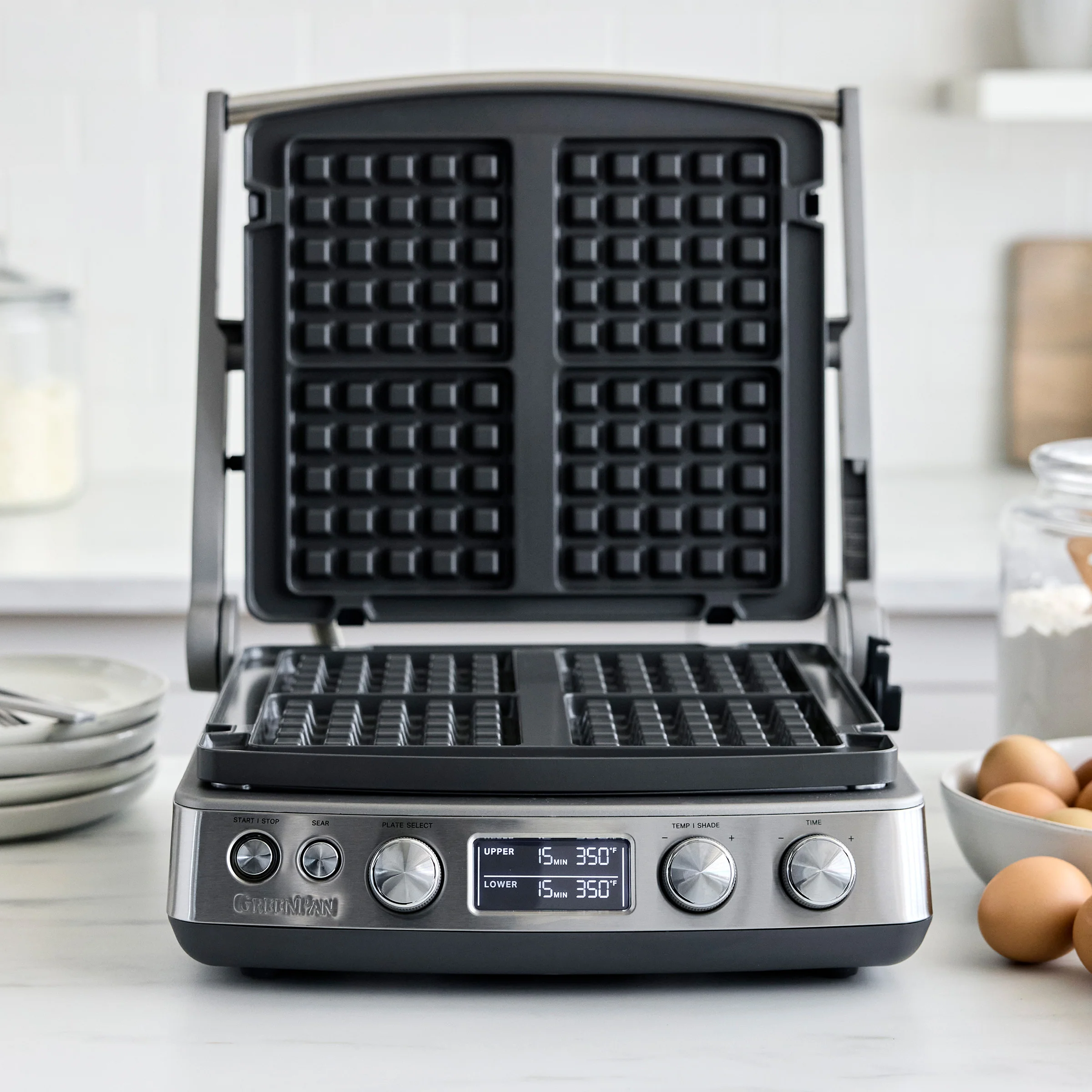 Elite Multi Grill & Griddle with Waffle Plates | Premiere Stainless Steel